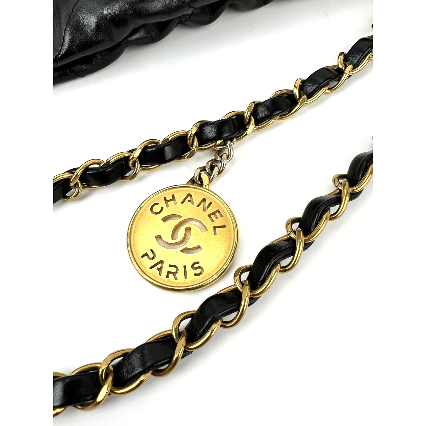 
                  
                    Chanel 22 Small Black Shiny And Patent Calfskin Gold Harware Shoulder Bag
                  
                