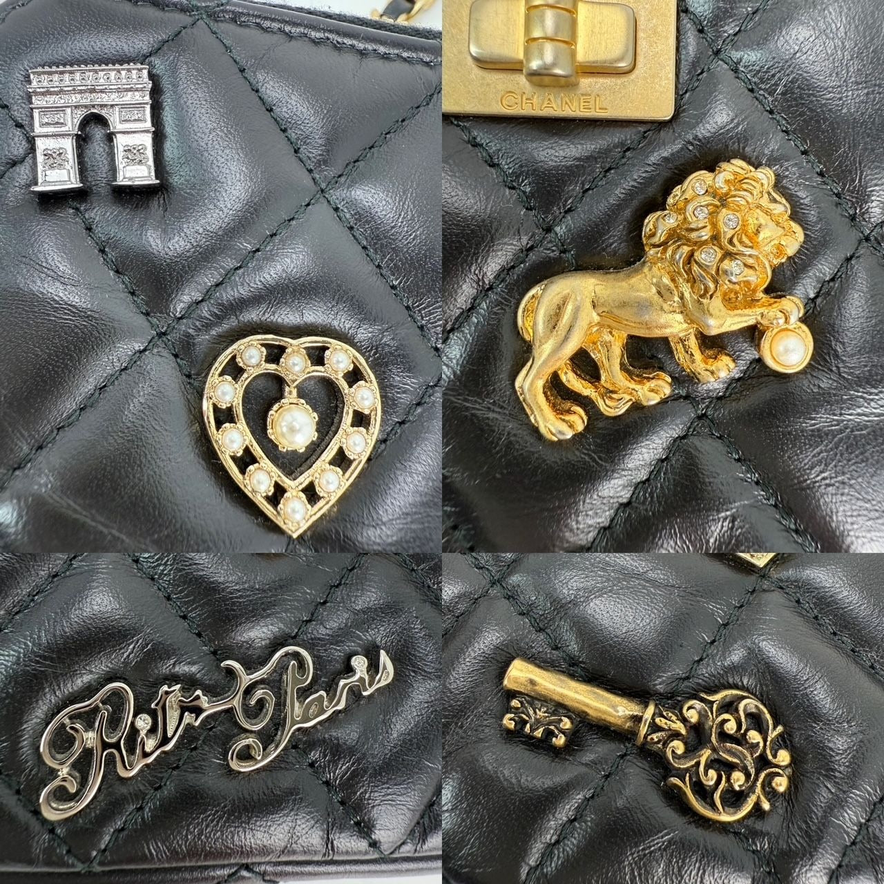 
                  
                    Chanel Lucky Charms 2.55 Black Double Zip WOC Wallet Clutch Bag
                  
                