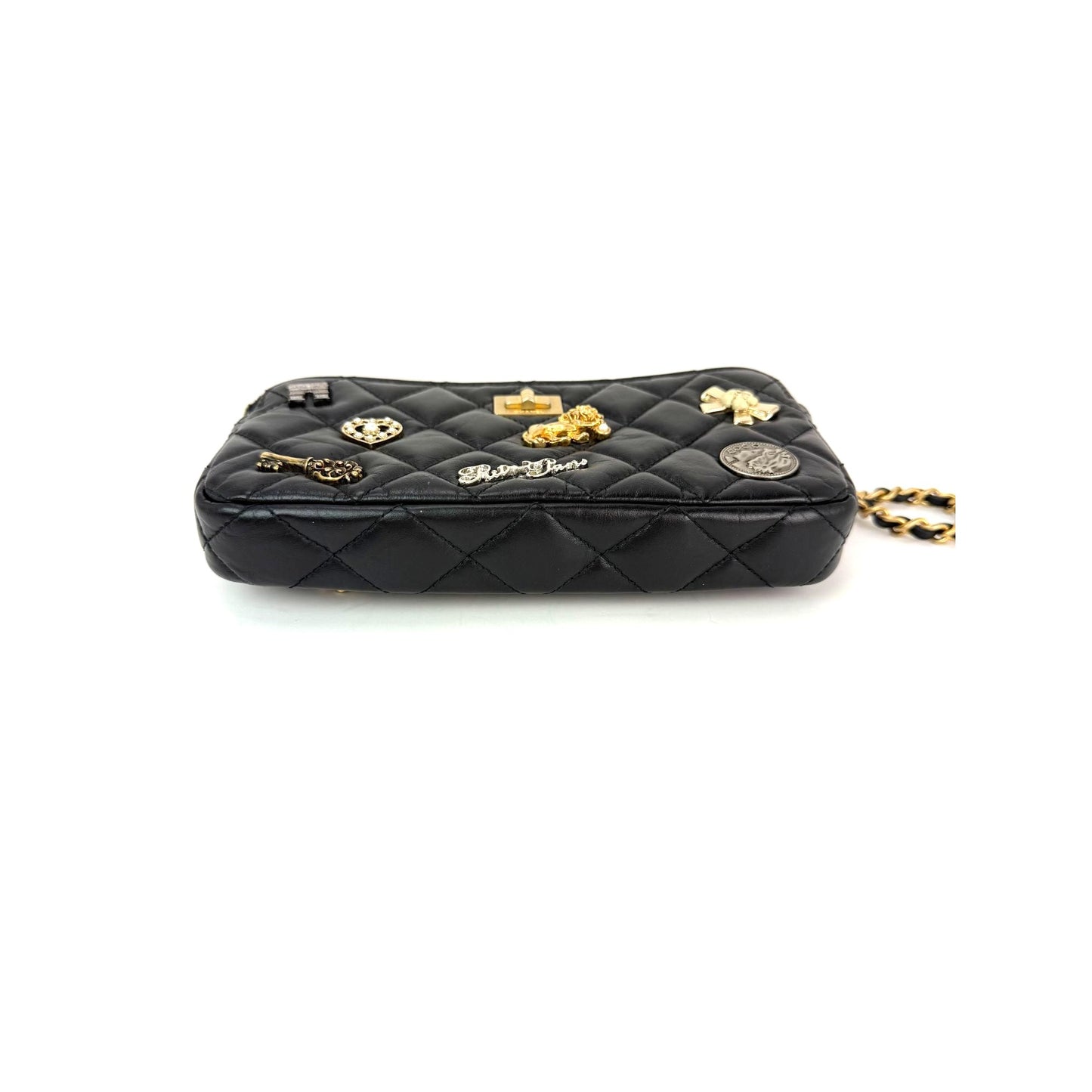 
                  
                    Chanel Lucky Charms 2.55 Black Double Zip WOC Wallet Clutch Bag
                  
                