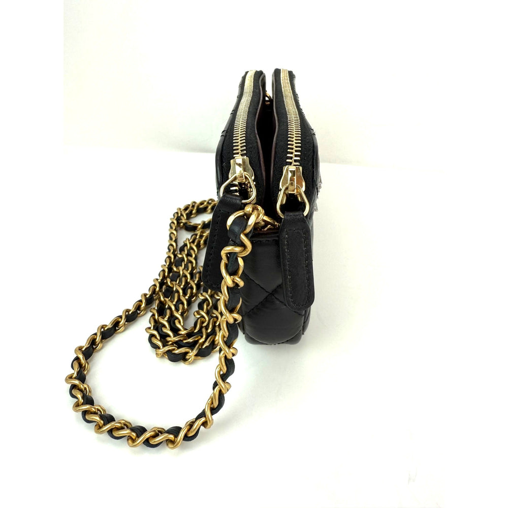 
                  
                    Chanel Lucky Charms 2.55 Black Double Zip WOC Wallet Clutch Bag
                  
                