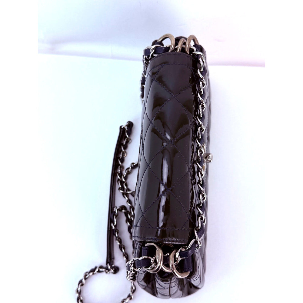 
                  
                    Chanel Medium Coco Shine Accordion Patent Leather Dark Navy Flap Crossbody Bag
                  
                