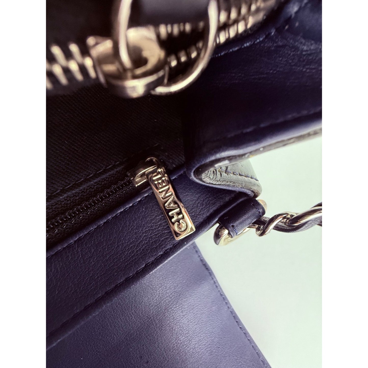 
                  
                    Chanel Medium Coco Shine Accordion Patent Leather Dark Navy Flap Crossbody Bag
                  
                