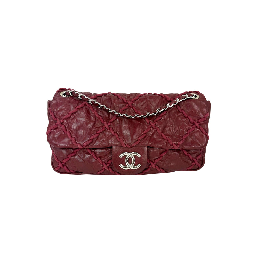 Chanel Calfskin Medium Ultra Stitch Flap Dark Red Shoulder Bag