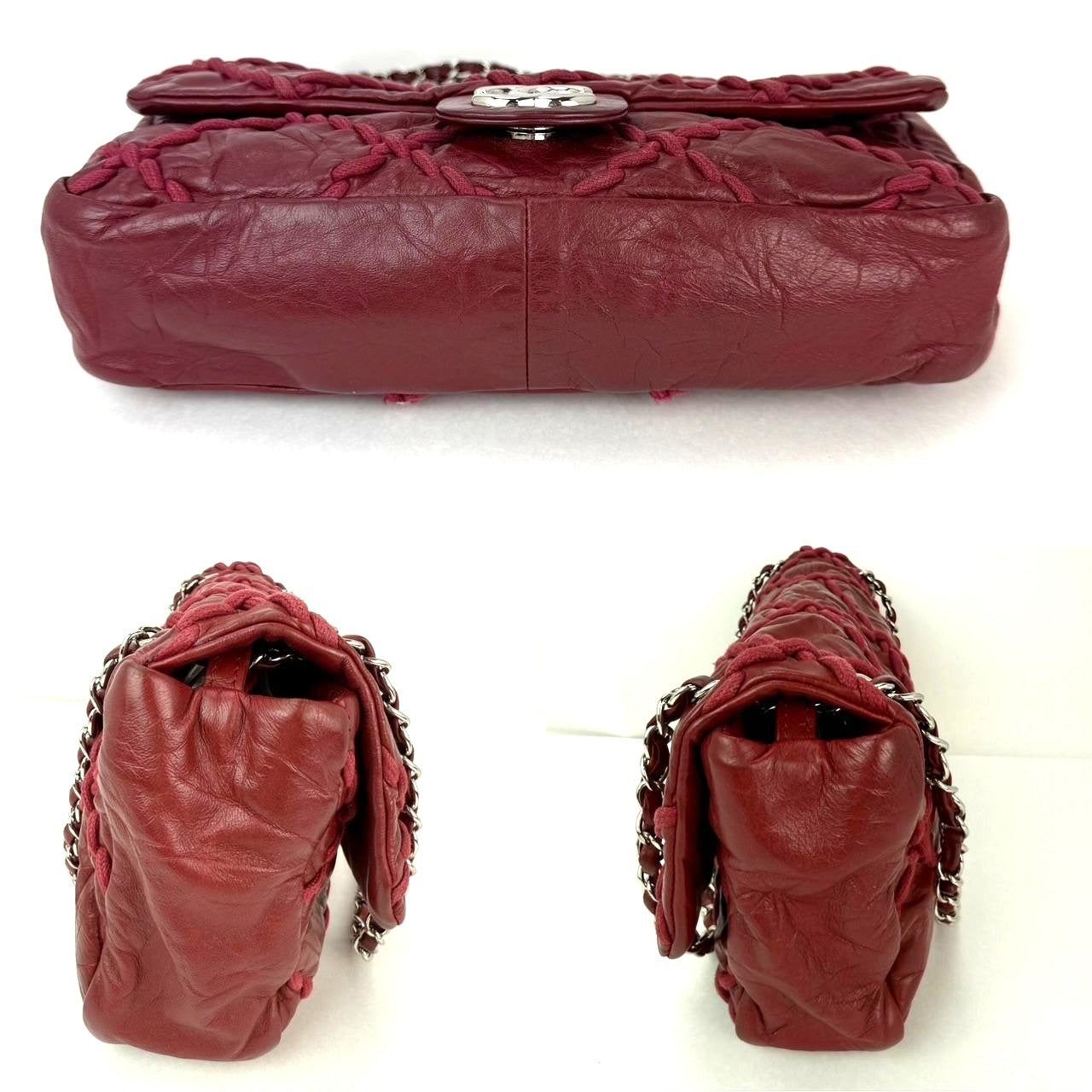 
                  
                    Chanel Calfskin Medium Ultra Stitch Flap Dark Red Shoulder Bag
                  
                