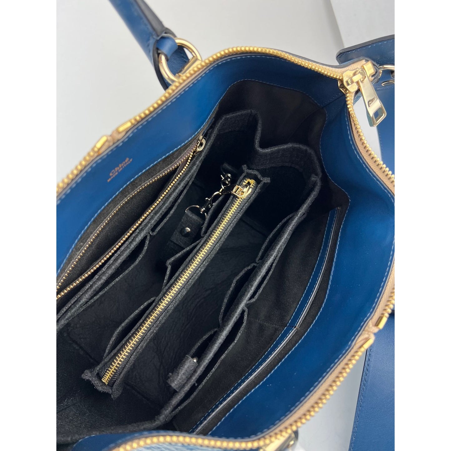 
                  
                    Chloe Baylee Medium Blue Leather Tote Bag
                  
                