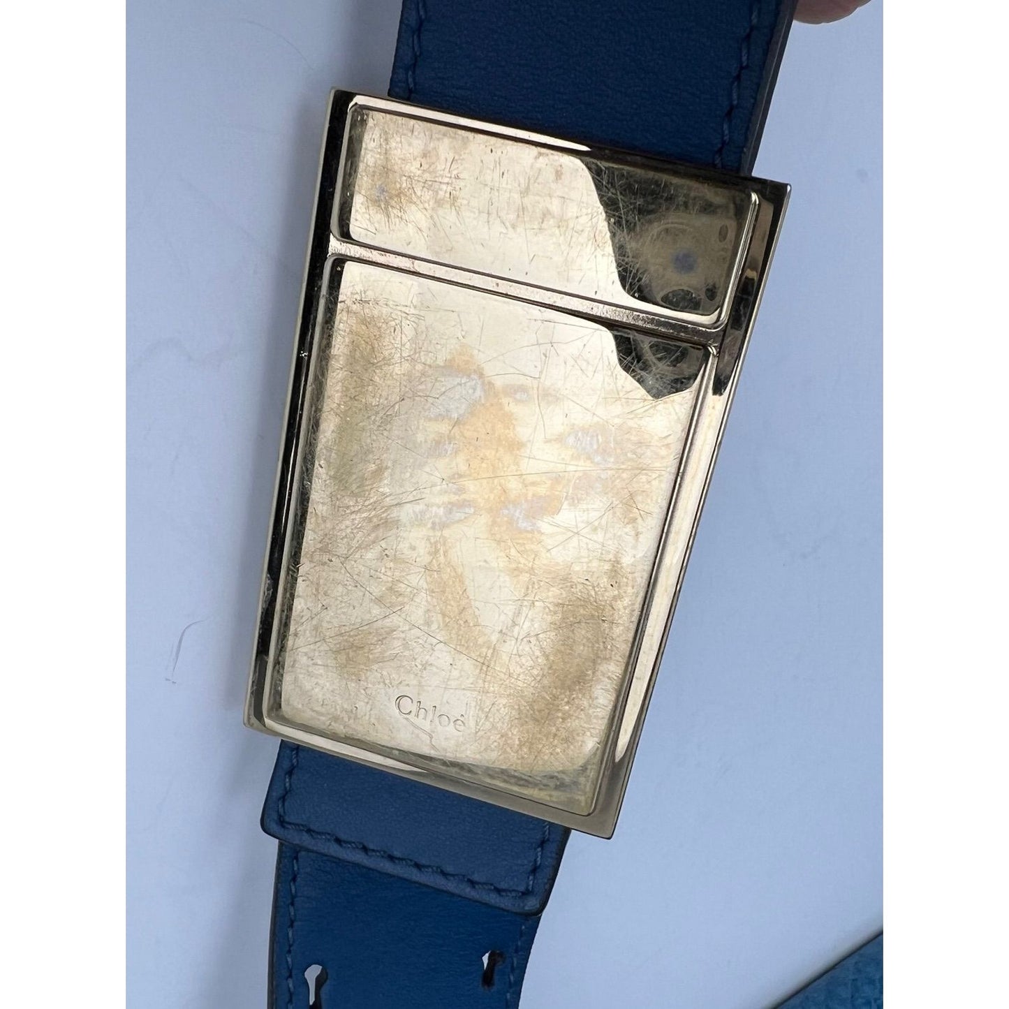 
                  
                    Chloe Baylee Medium Blue Leather Tote Bag
                  
                