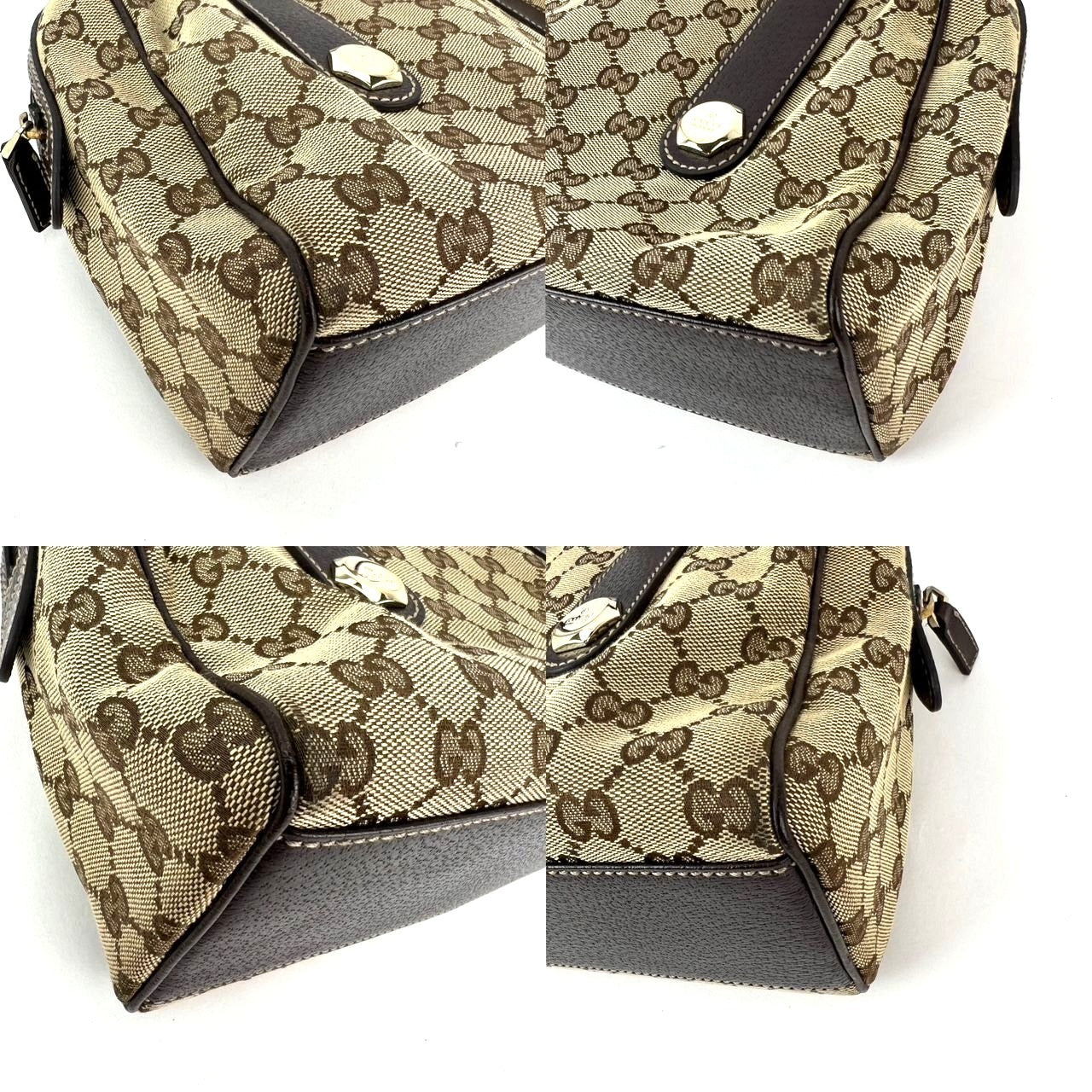 
                  
                    Gucci Small Charmy Brown GG Canvas Boston Bag Vintage
                  
                