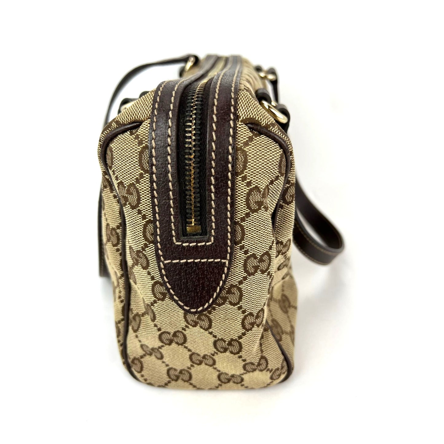 
                  
                    Gucci Small Charmy Brown GG Canvas Boston Bag Vintage
                  
                