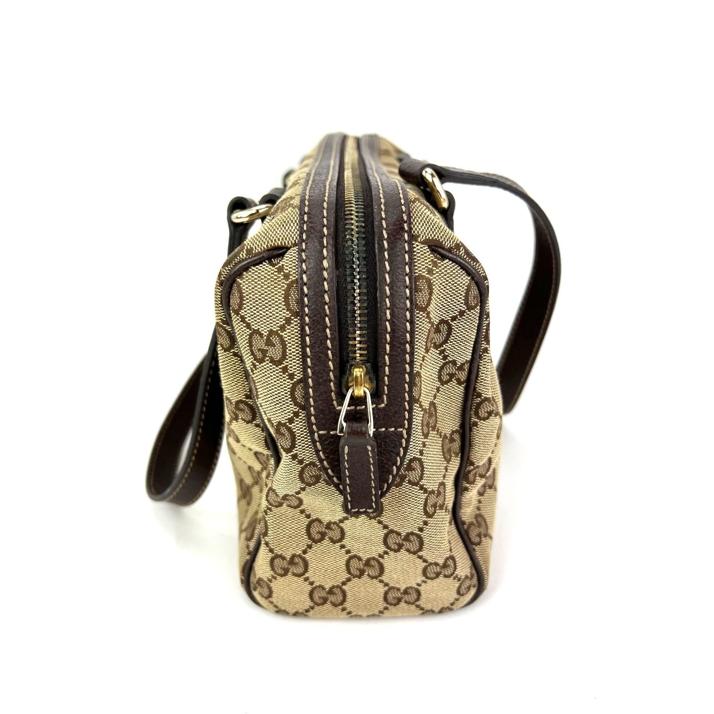 
                  
                    Gucci Small Charmy Brown GG Canvas Boston Bag Vintage
                  
                