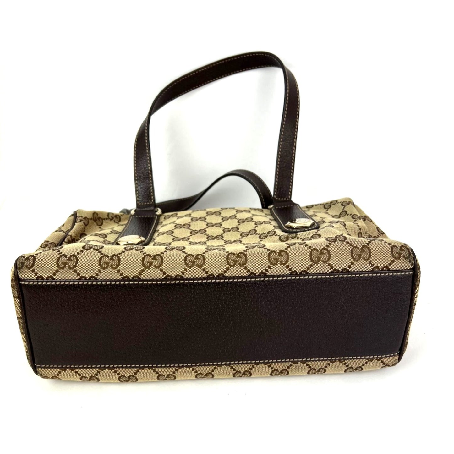 
                  
                    Gucci Small Charmy Brown GG Canvas Boston Bag Vintage
                  
                