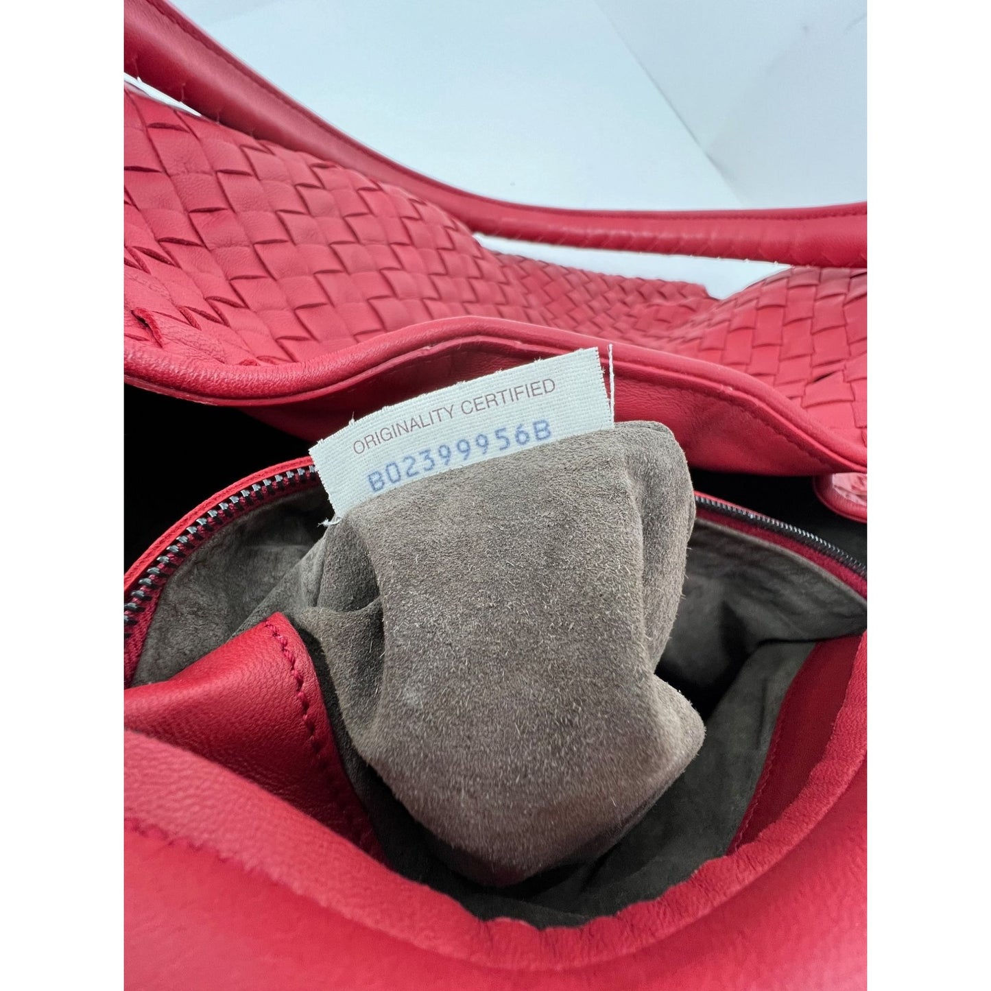 
                  
                    Bottega Veneta Red Intrecciato Leather Shoulder Tote Bag
                  
                