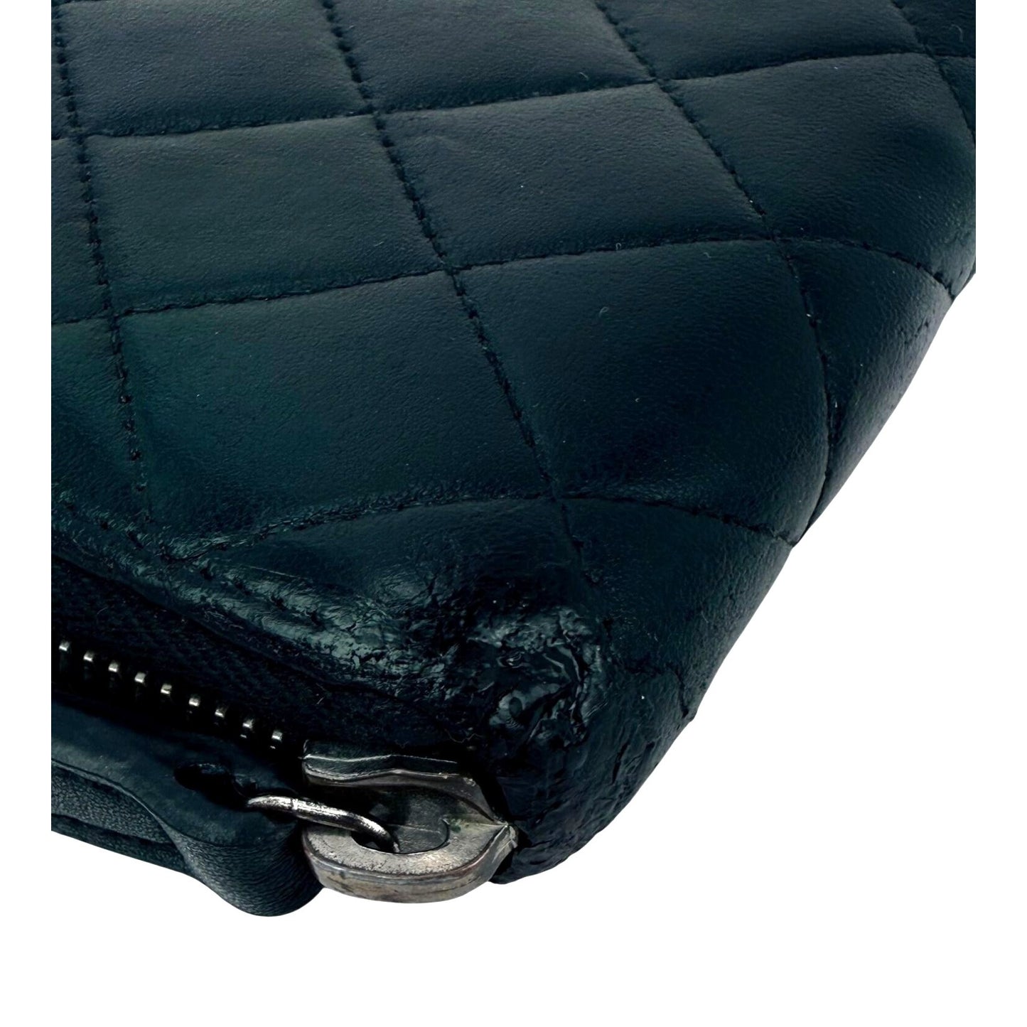 
                  
                    Chanel Classic Quilted Smooth Lambskin Zip Around Black Wallet
                  
                