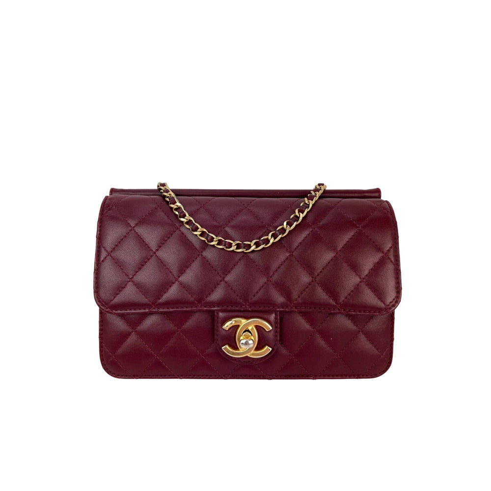 Chanel Crossing Times Medium Flap Quilted Red Lambskin Shoulder Bag