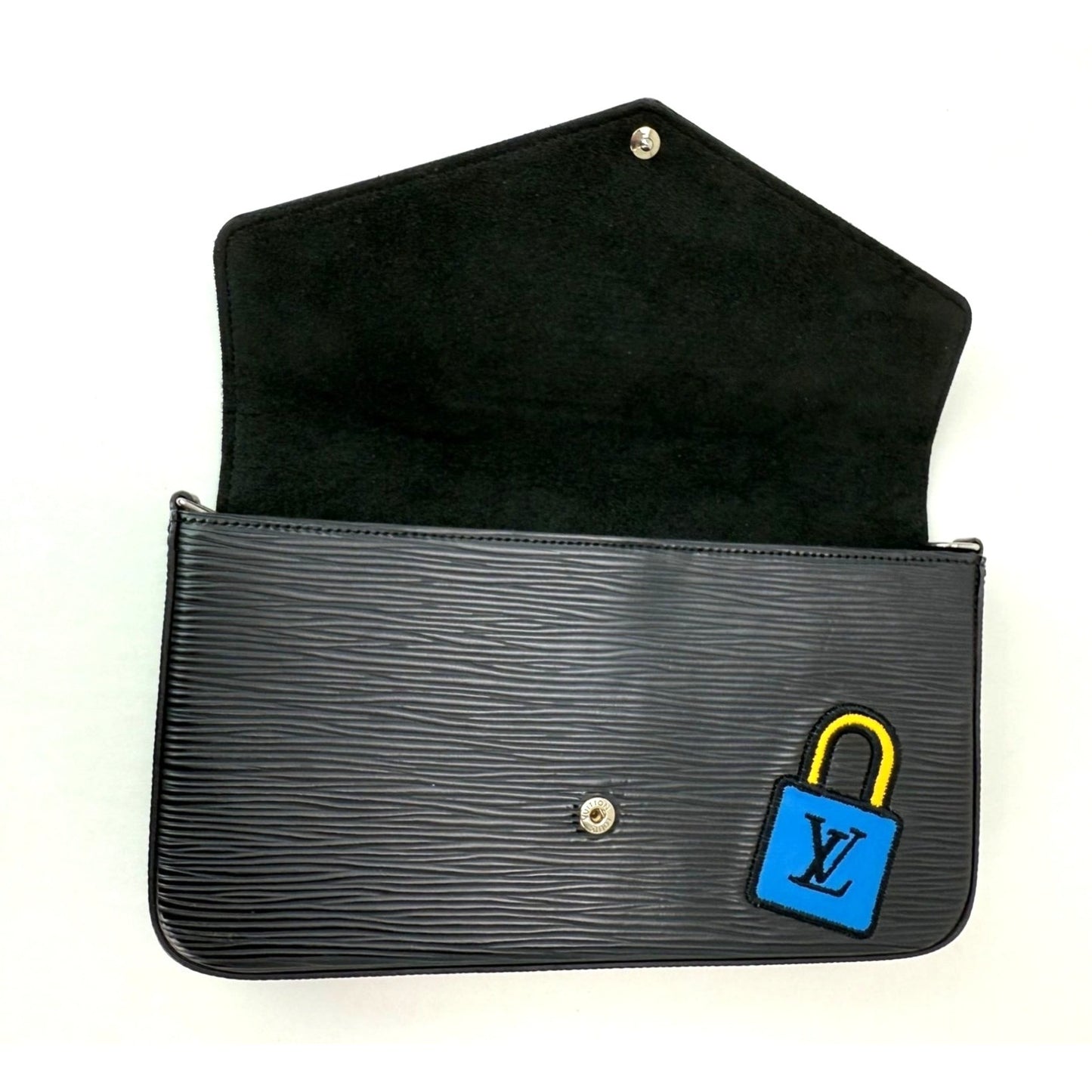 
                  
                    Louis Vuitton Felicie Pochette Limited Edition Patchwork Black Epi Leather Crossbody Bag
                  
                