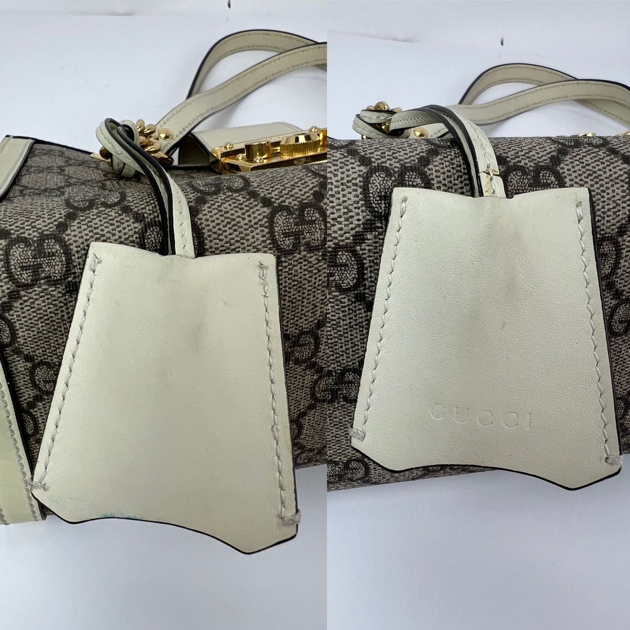 
                  
                    Gucci GG Supreme Small Padlock Leather Ebony Tote Bag
                  
                