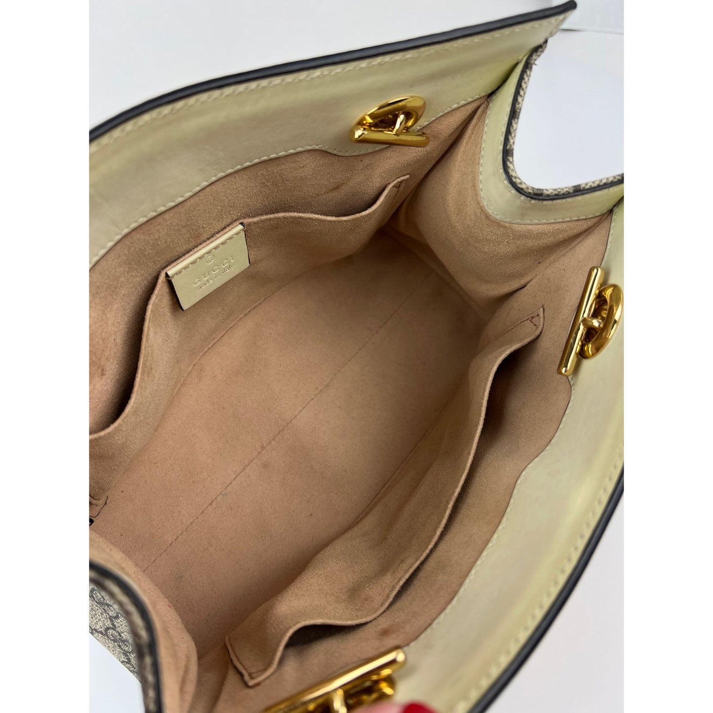 
                  
                    Gucci GG Supreme Small Padlock Leather Ebony Tote Bag
                  
                