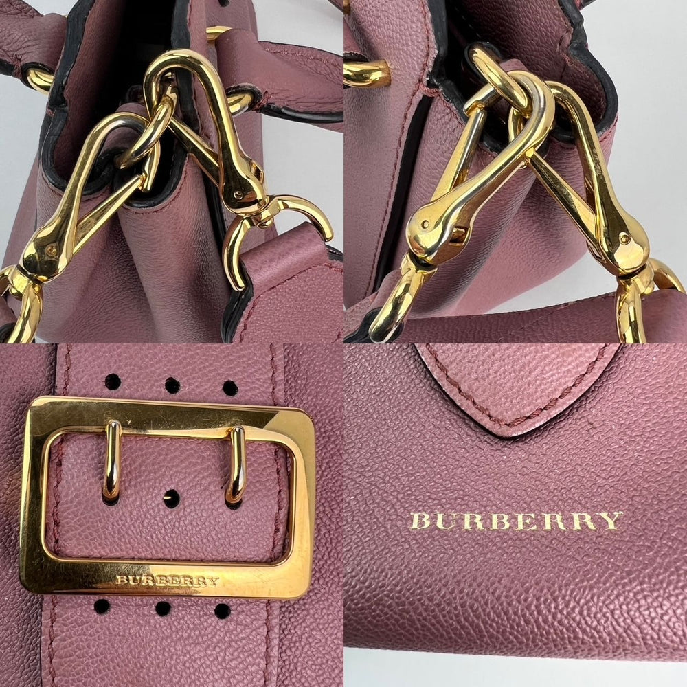 
                  
                    Burberry Grain Leather Small Buckle Dusty Pink Tote Bag
                  
                