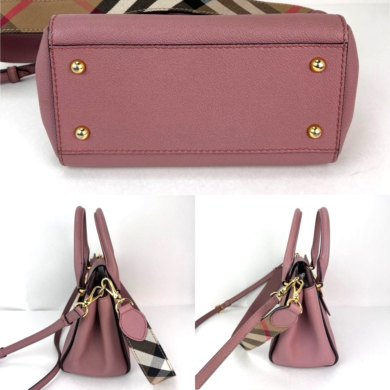 
                  
                    Burberry Grain Leather Small Buckle Dusty Pink Tote Bag
                  
                