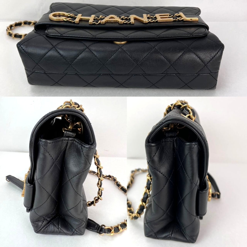 
                  
                    Chanel Calfskin Quilted Enchained Black Flap Shoulder Bag
                  
                