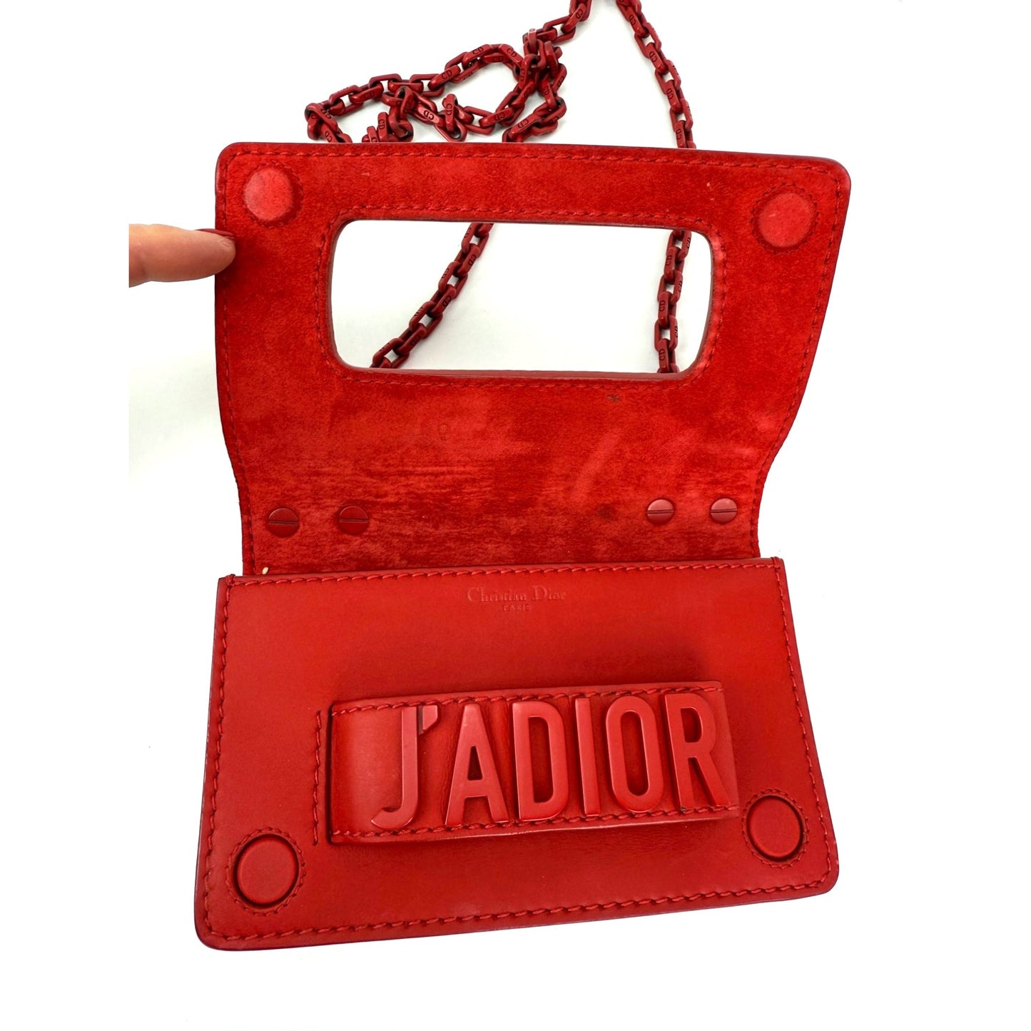 
                  
                    Christian Dior Ultra Matte Calfskin Mini J'Adior Red Flap Bag Clutch
                  
                