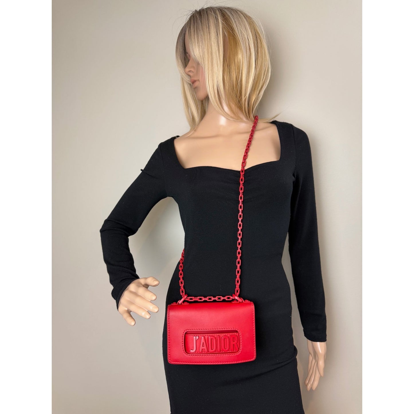 
                  
                    Christian Dior Ultra Matte Calfskin Mini J'Adior Red Flap Bag Clutch
                  
                