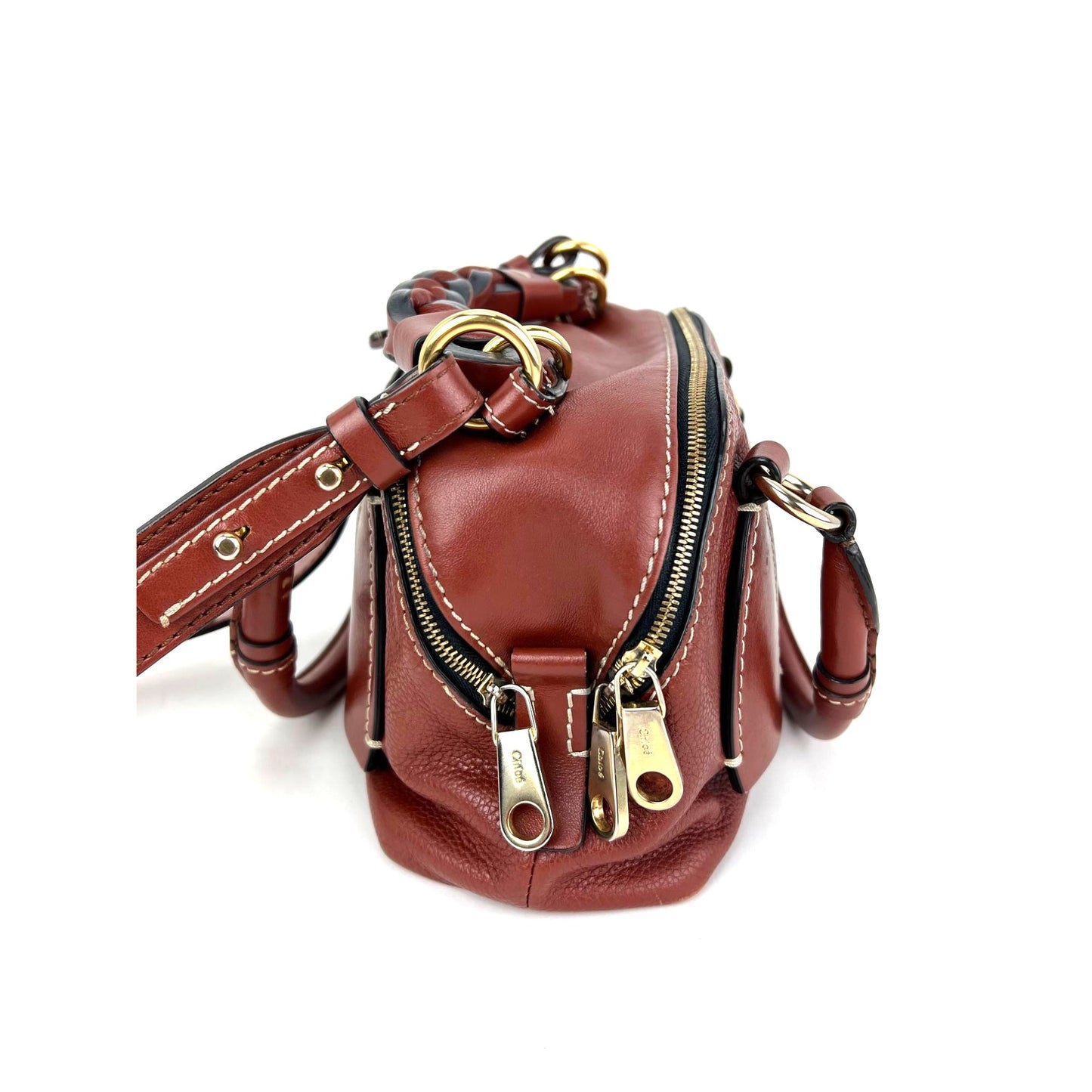 
                  
                    Chloe Calfskin Small Daria Sepla Brown Satchel Bag
                  
                