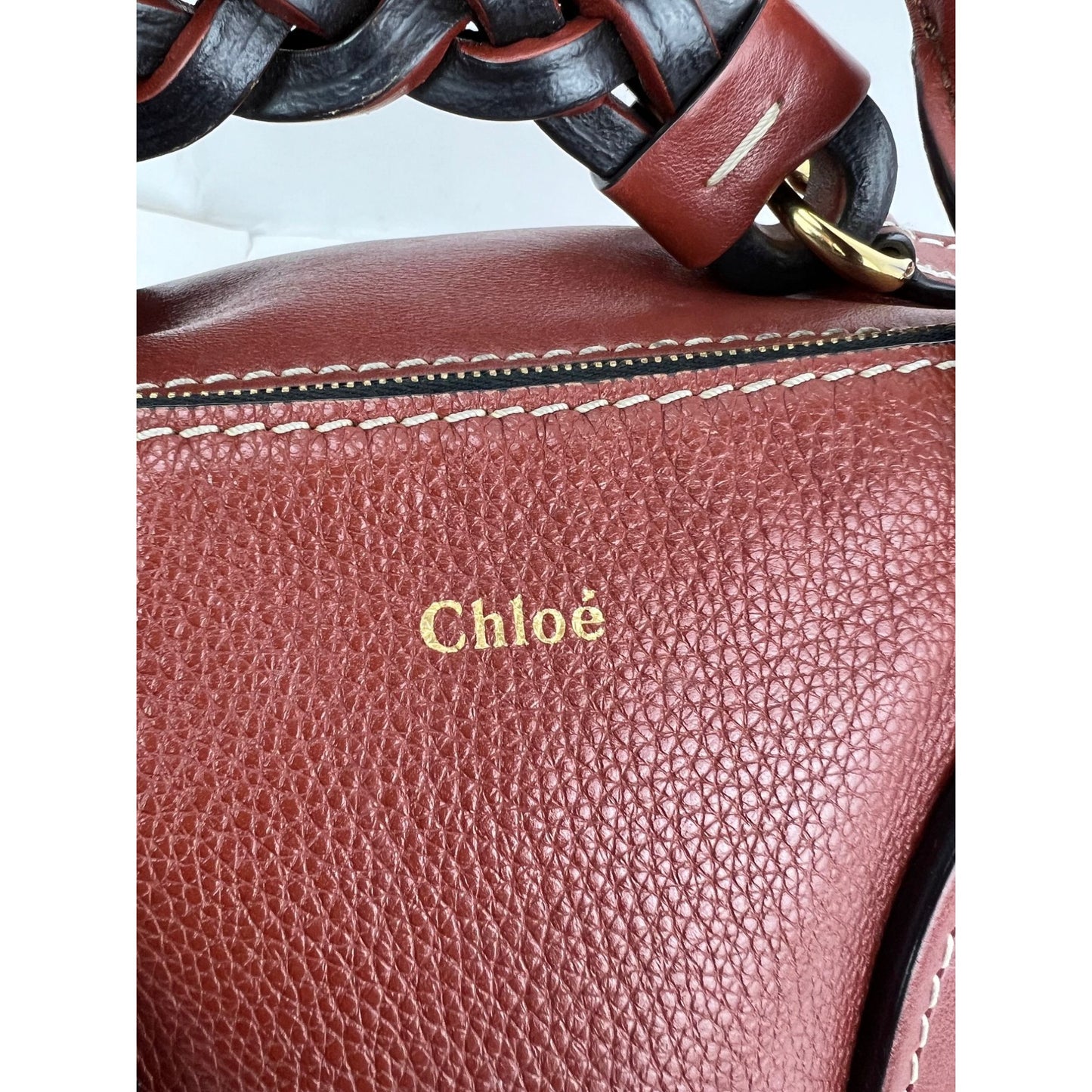 
                  
                    Chloe Calfskin Small Daria Sepla Brown Satchel Bag
                  
                