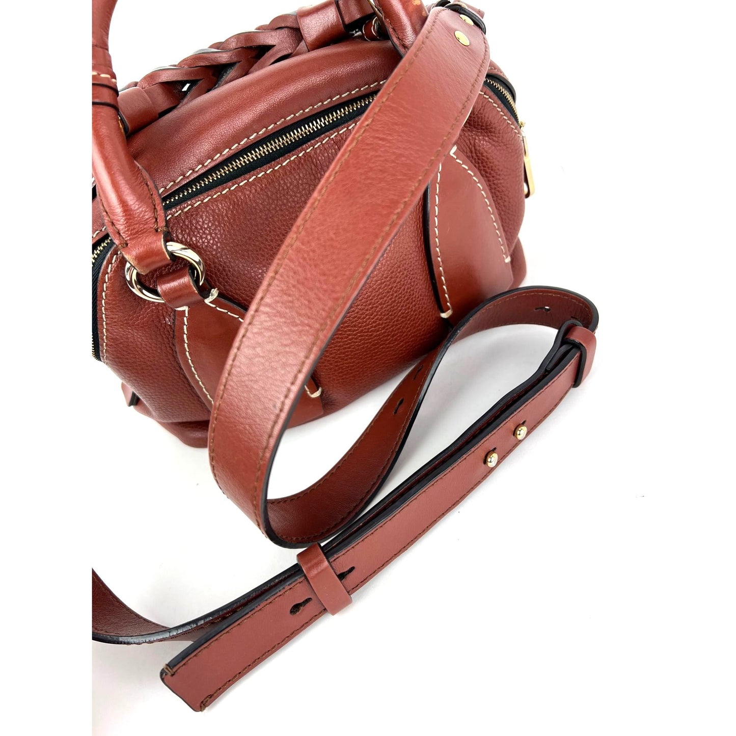 
                  
                    Chloe Calfskin Small Daria Sepla Brown Satchel Bag
                  
                