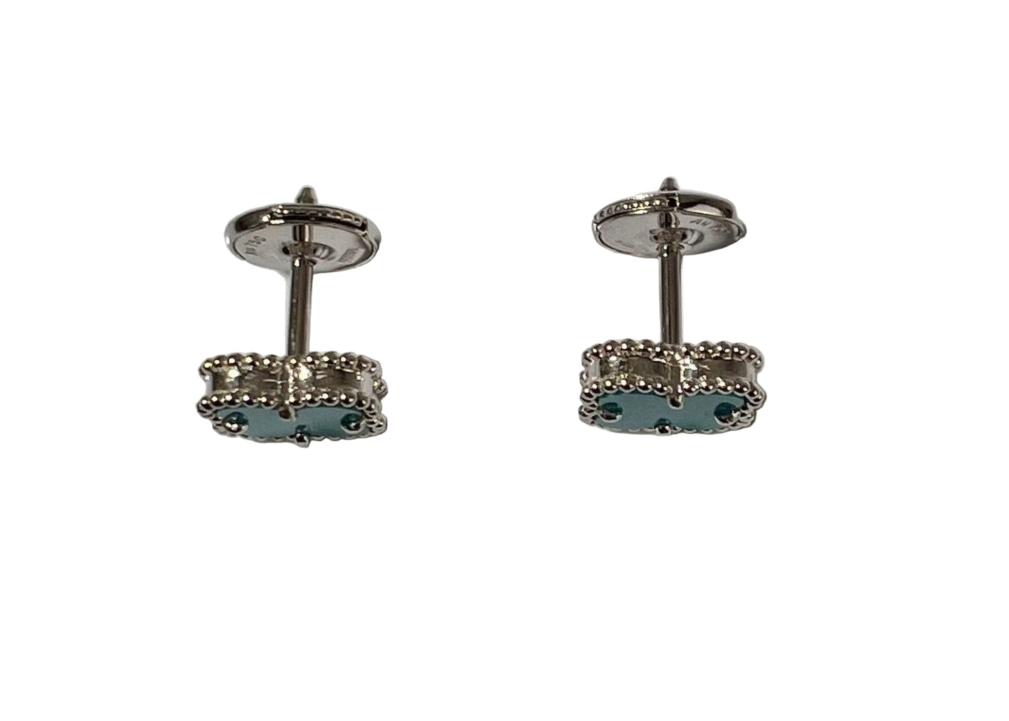 
                  
                    Van Cleef & Arpels 18K White Gold Turquoise Sweet Alhambra Earrings
                  
                