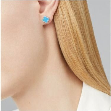 
                  
                    Van Cleef & Arpels 18K White Gold Turquoise Sweet Alhambra Earrings
                  
                
