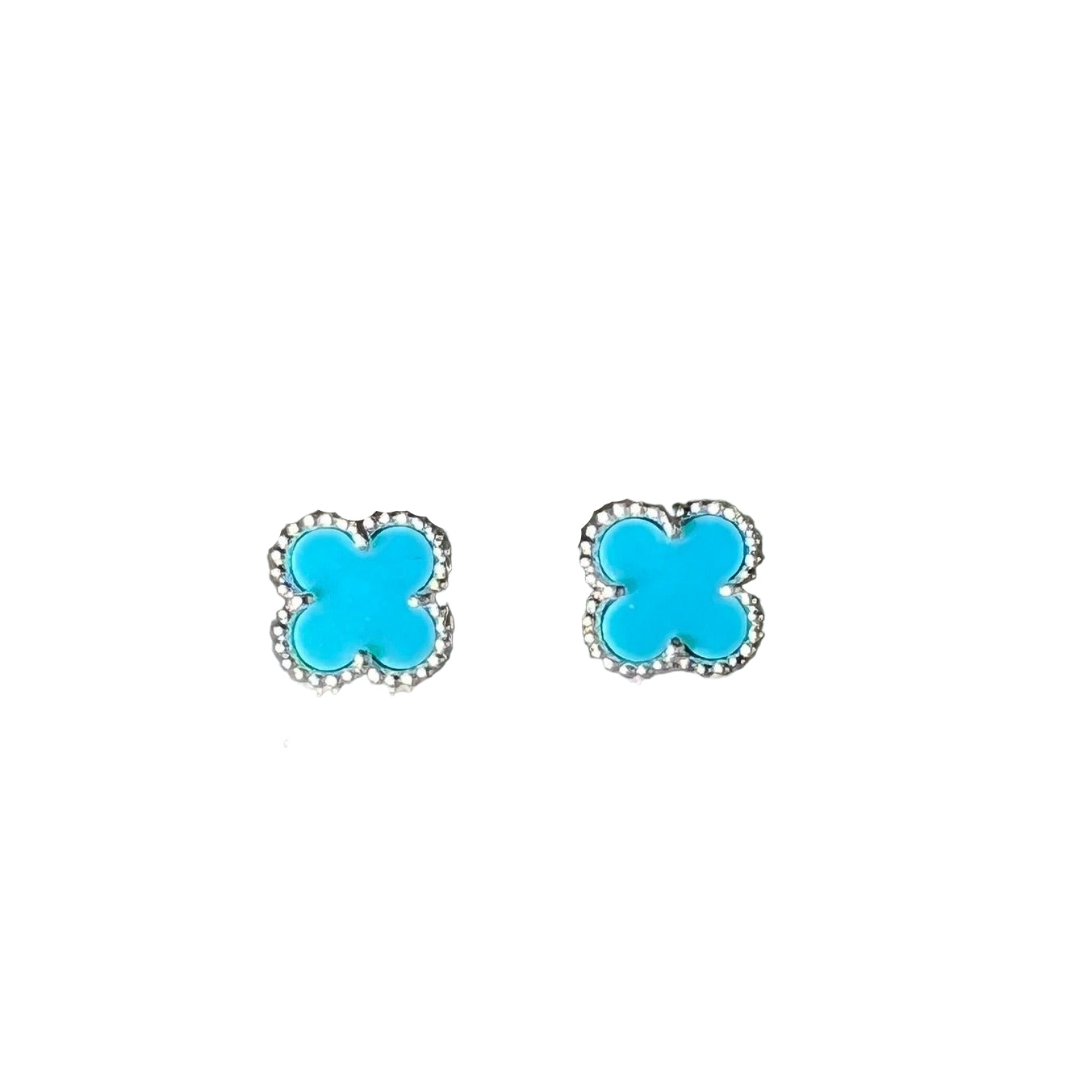 
                  
                    Van Cleef & Arpels 18K White Gold Turquoise Sweet Alhambra Earrings
                  
                
