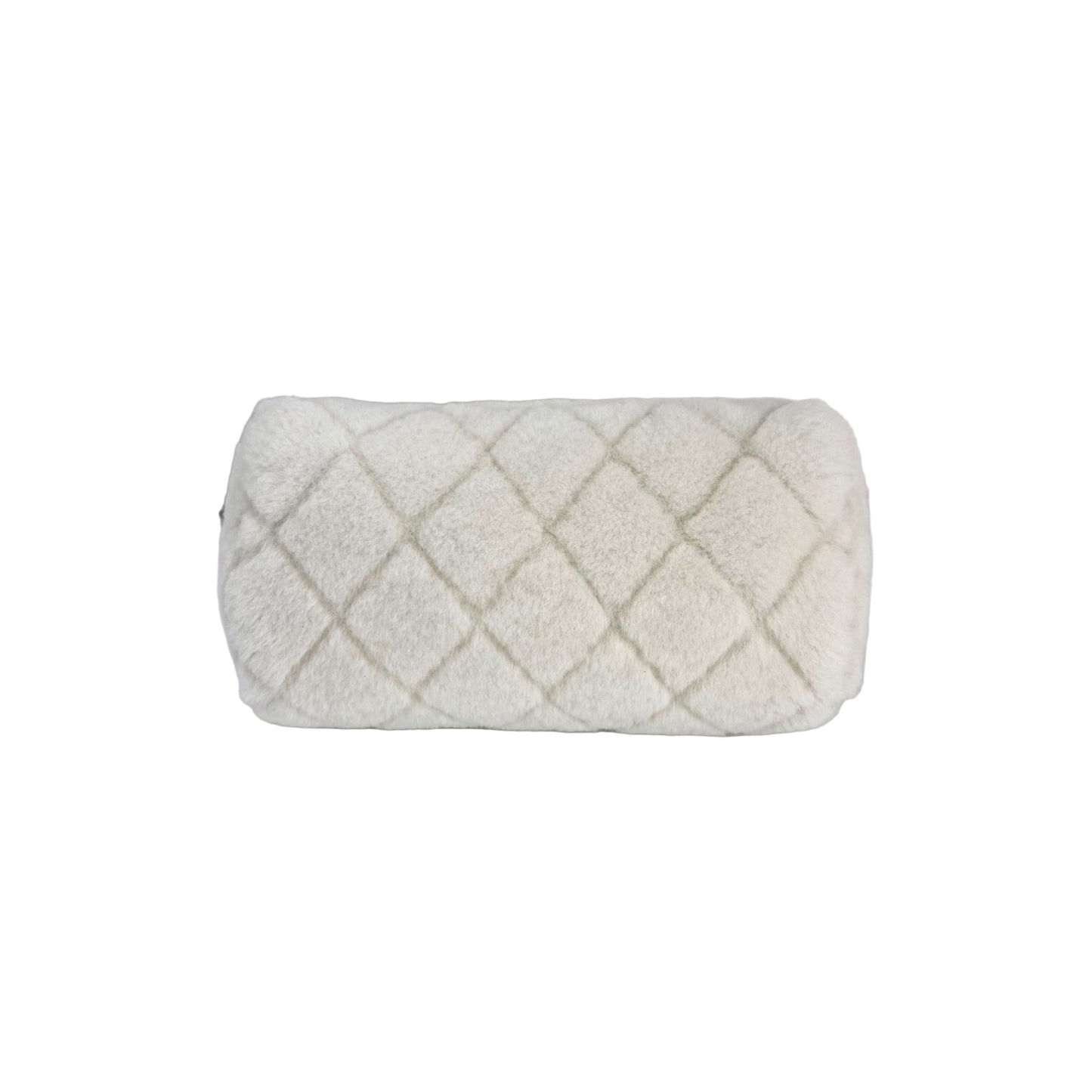 
                  
                    Chanel Shearling Quilted White Lambskin Bowler Crossbody Shoulder Bag
                  
                