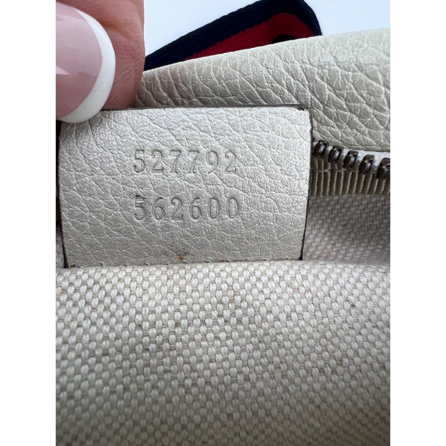
                  
                    Gucci Logo White Leather Web Belt Sling Bag
                  
                