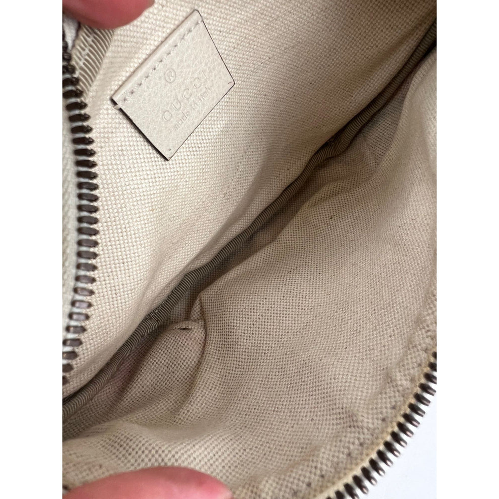 
                  
                    Gucci Logo White Leather Web Belt Sling Bag
                  
                