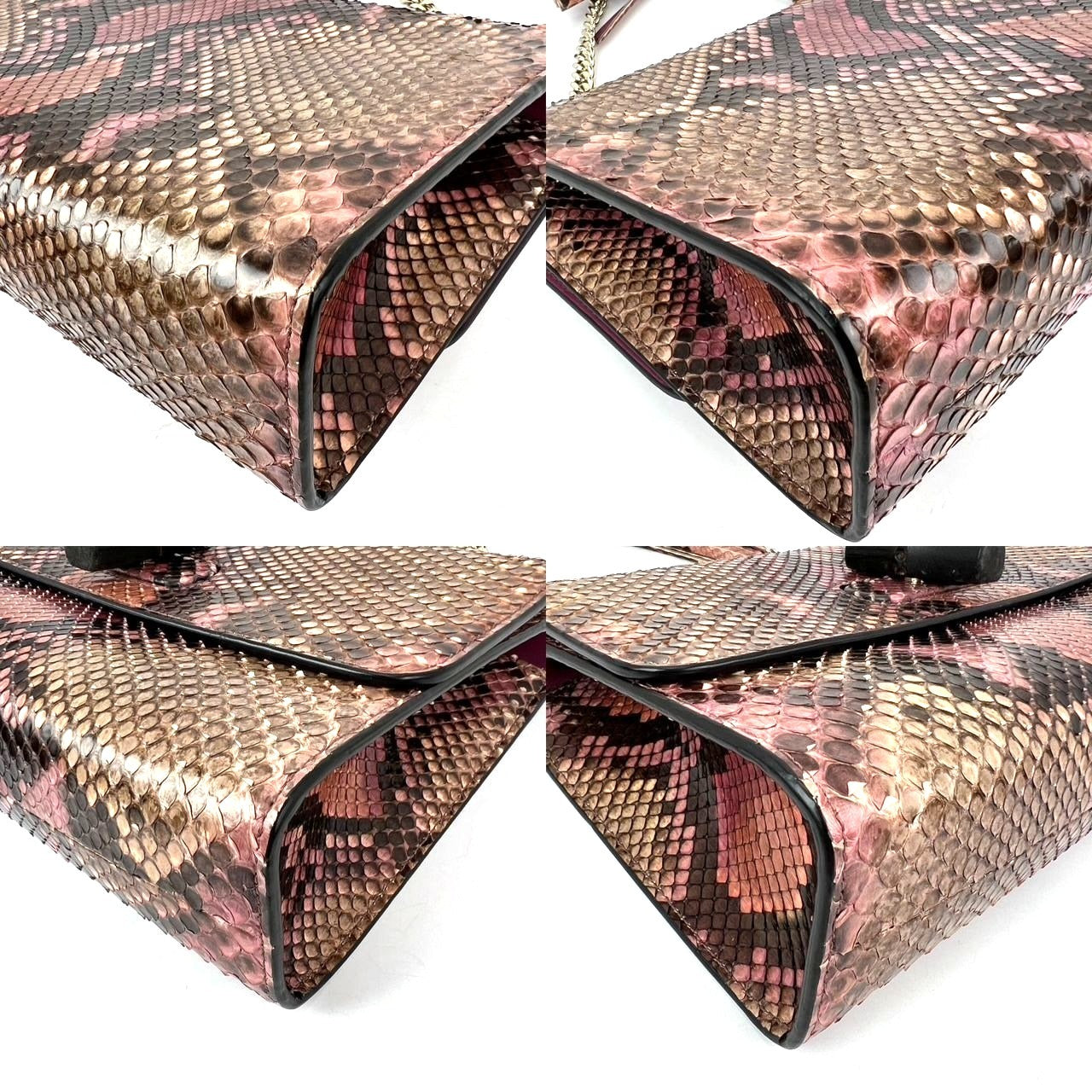 
                  
                    Gucci Miss Bamboo Tassel Chain Beige Brown Pink Python Shoulder Bag
                  
                