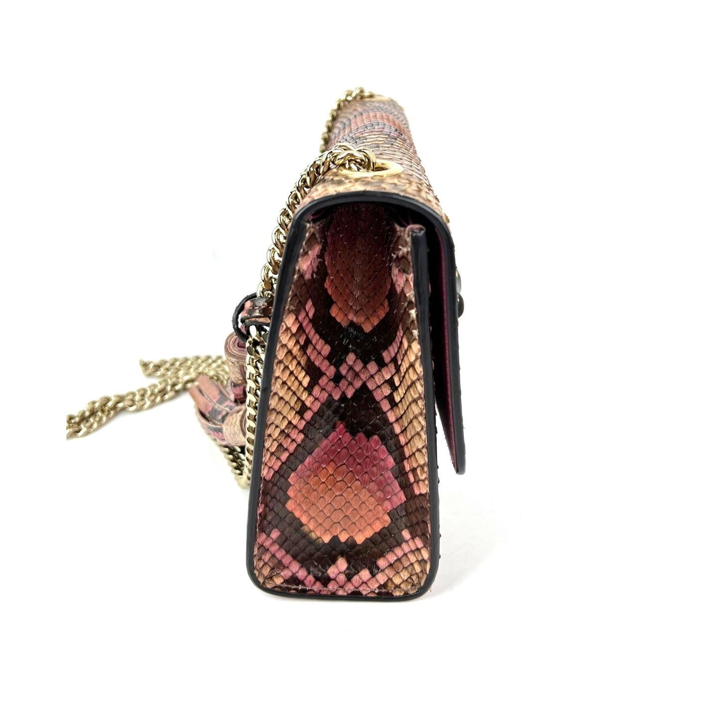 
                  
                    Gucci Miss Bamboo Tassel Chain Beige Brown Pink Python Shoulder Bag
                  
                