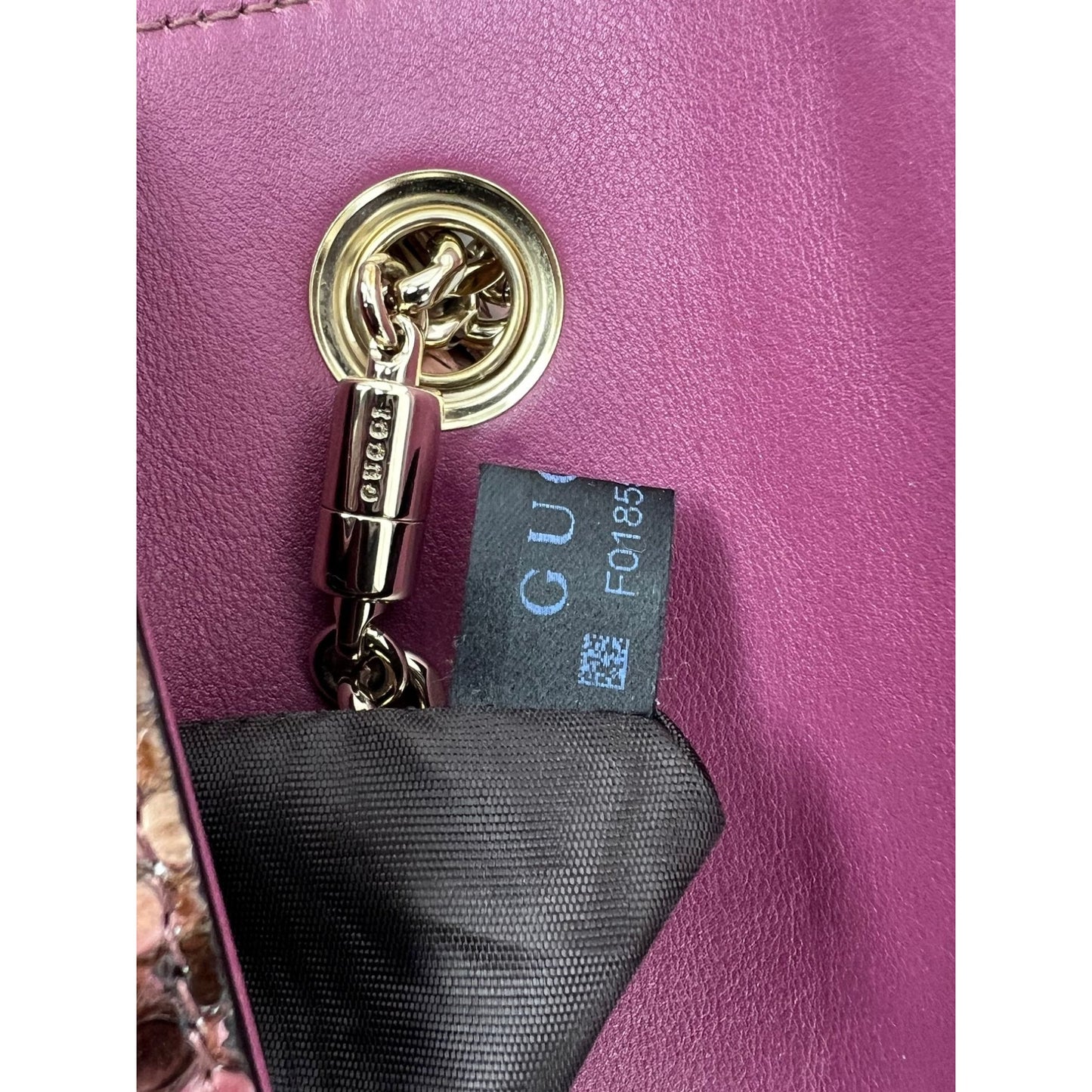 
                  
                    Gucci Miss Bamboo Tassel Chain Beige Brown Pink Python Shoulder Bag
                  
                
