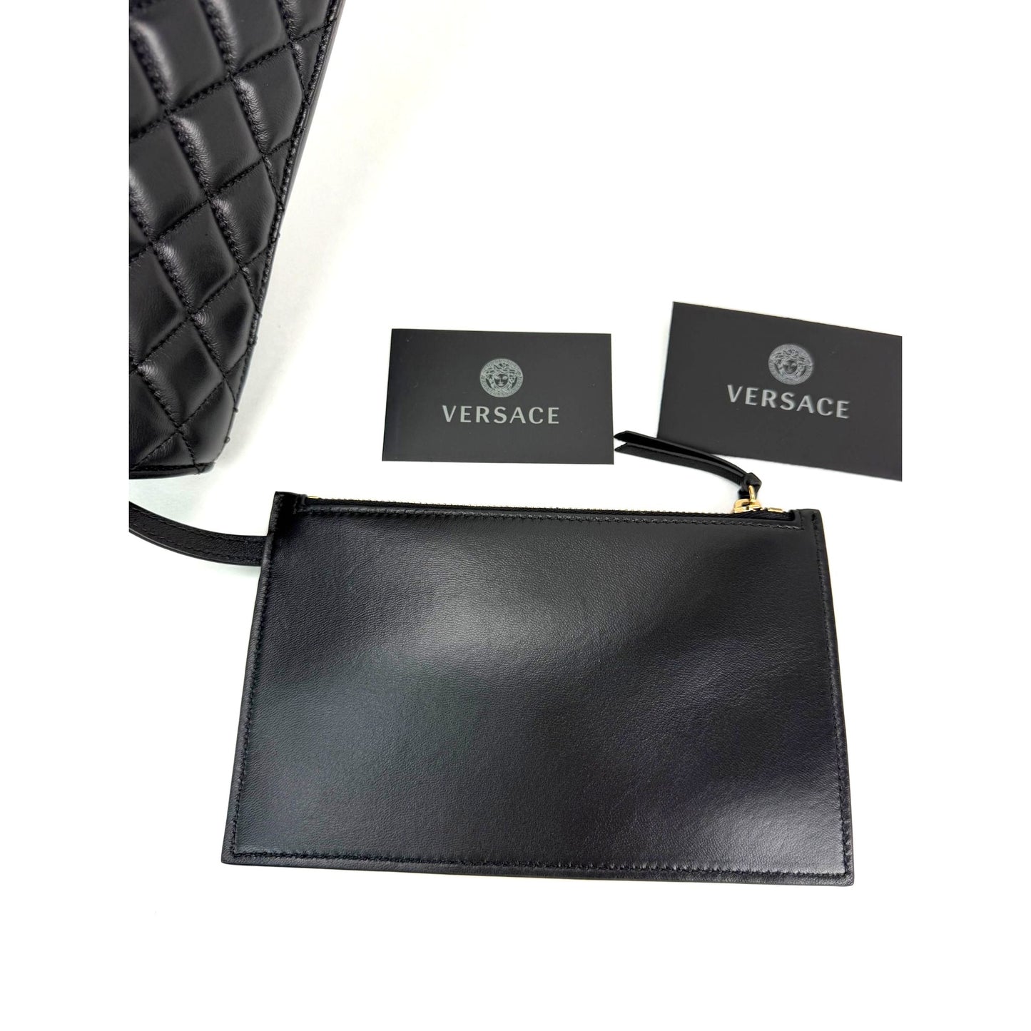 
                  
                    Versace Gianni Nappa Quilted Medusa Black Leather Tote Bag
                  
                