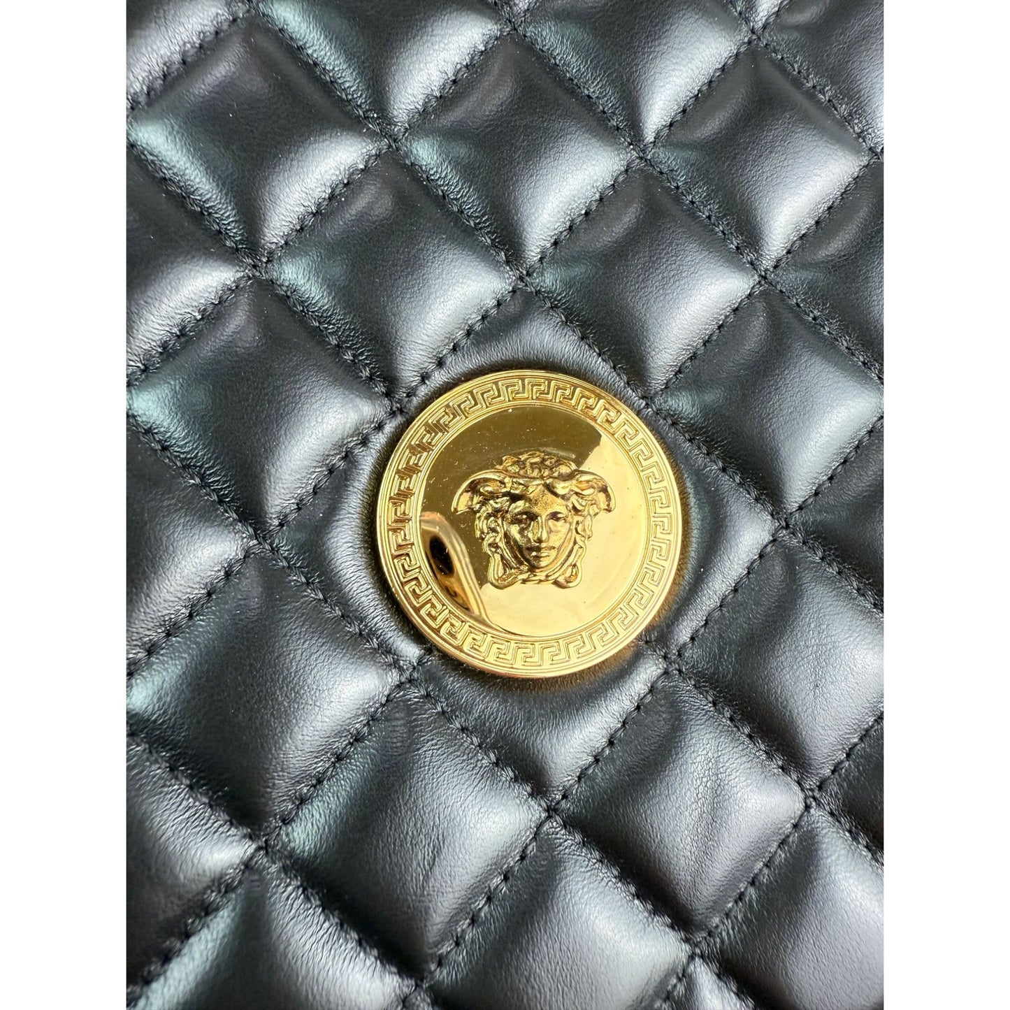 
                  
                    Versace Gianni Nappa Quilted Medusa Black Leather Tote Bag
                  
                
