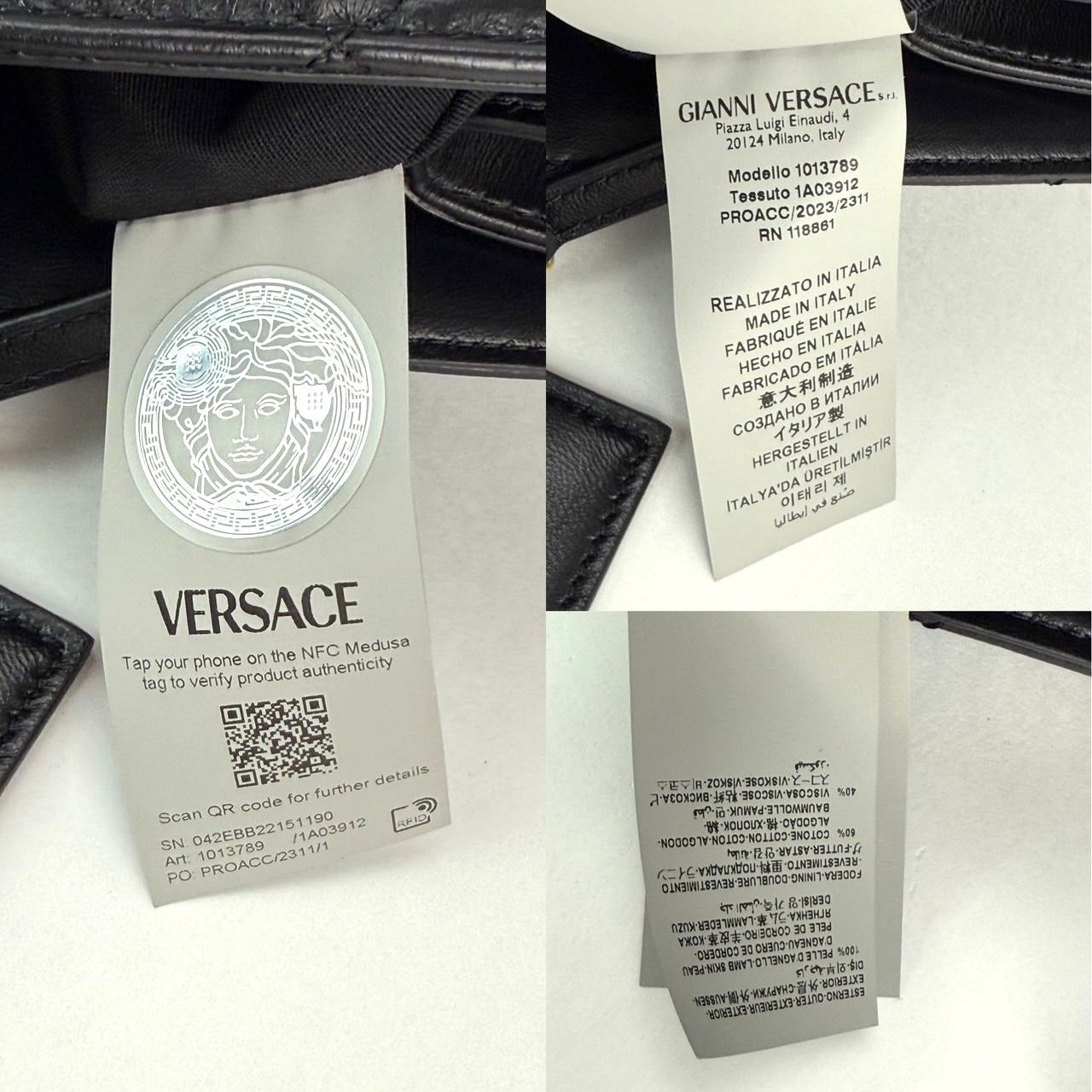
                  
                    Versace Gianni Nappa Quilted Medusa Black Leather Tote Bag
                  
                