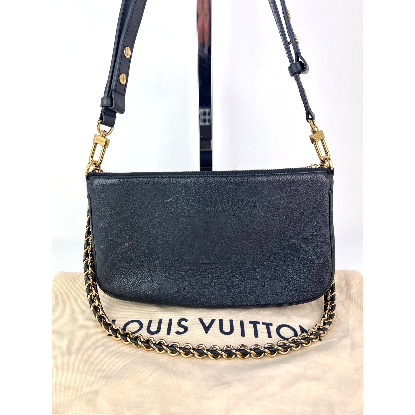 
                  
                    Louis Vuitton Giant Multi Pochette Accessoires Black Empreinte Leather Shoulder Bag
                  
                