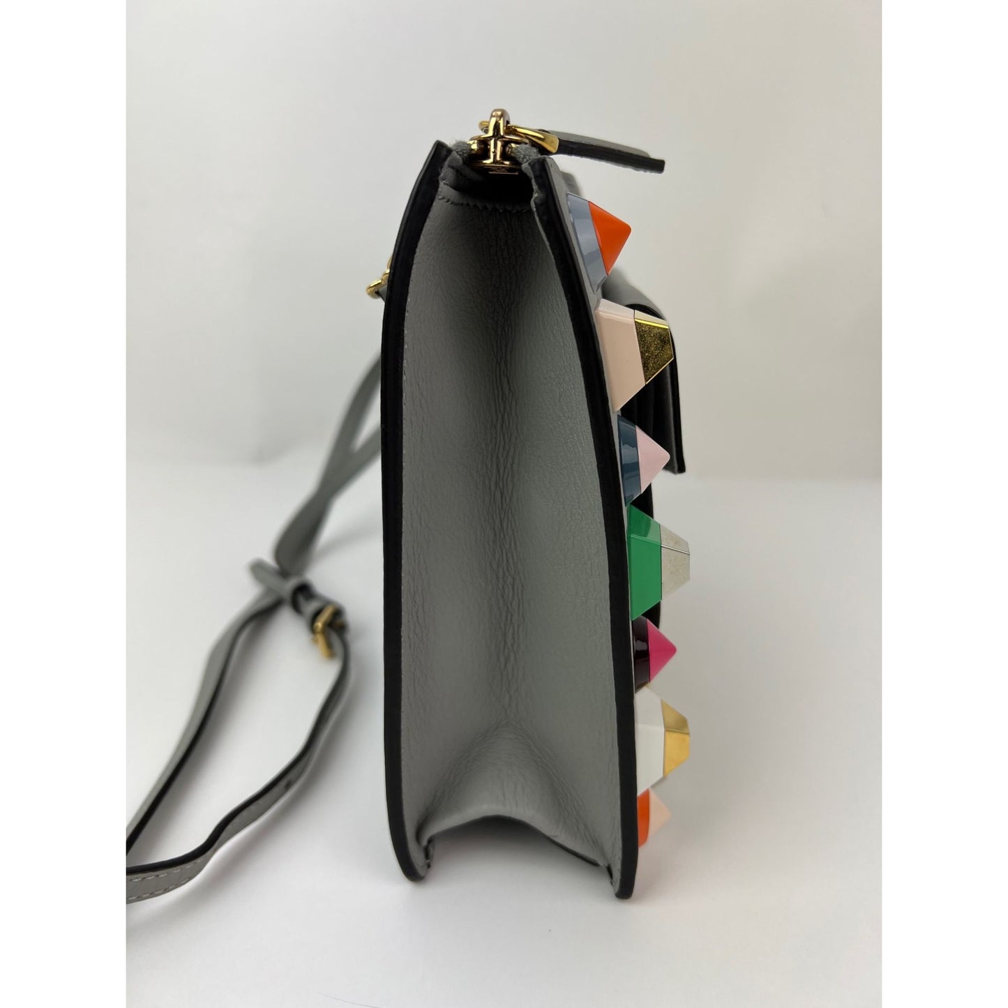 
                  
                    Fendi Rainbow Studs Gray Leather Crossbody Bag
                  
                