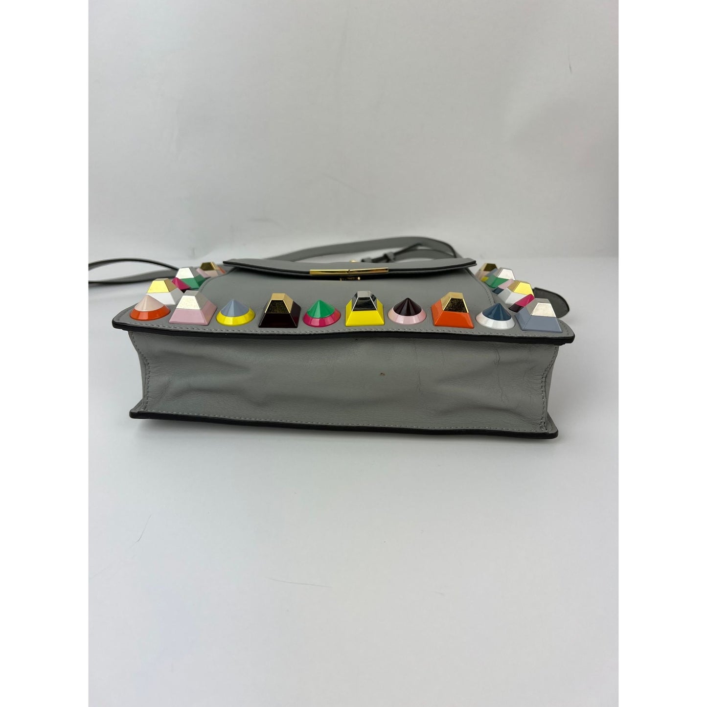 
                  
                    Fendi Rainbow Studs Gray Leather Crossbody Bag
                  
                