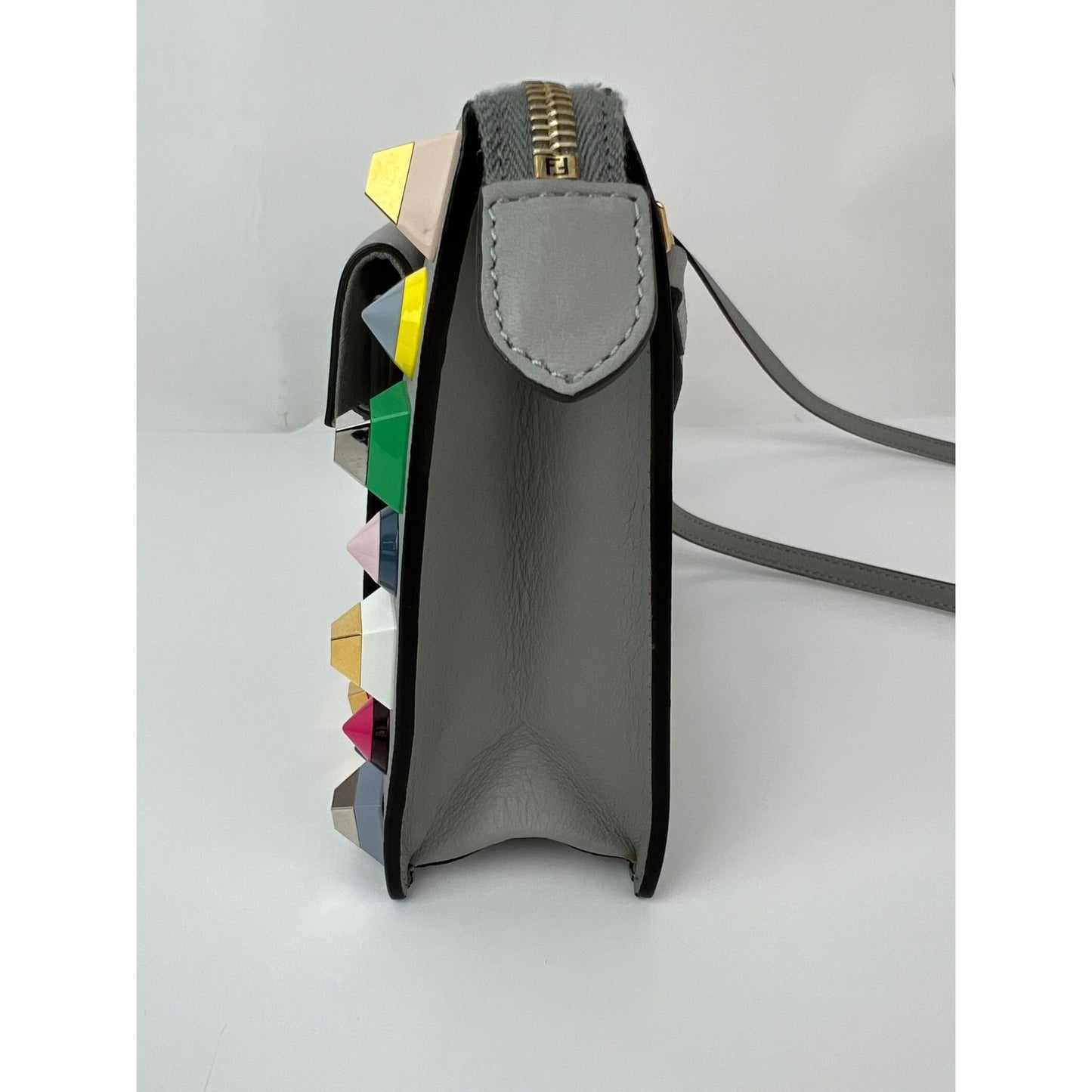 
                  
                    Fendi Rainbow Studs Gray Leather Crossbody Bag
                  
                