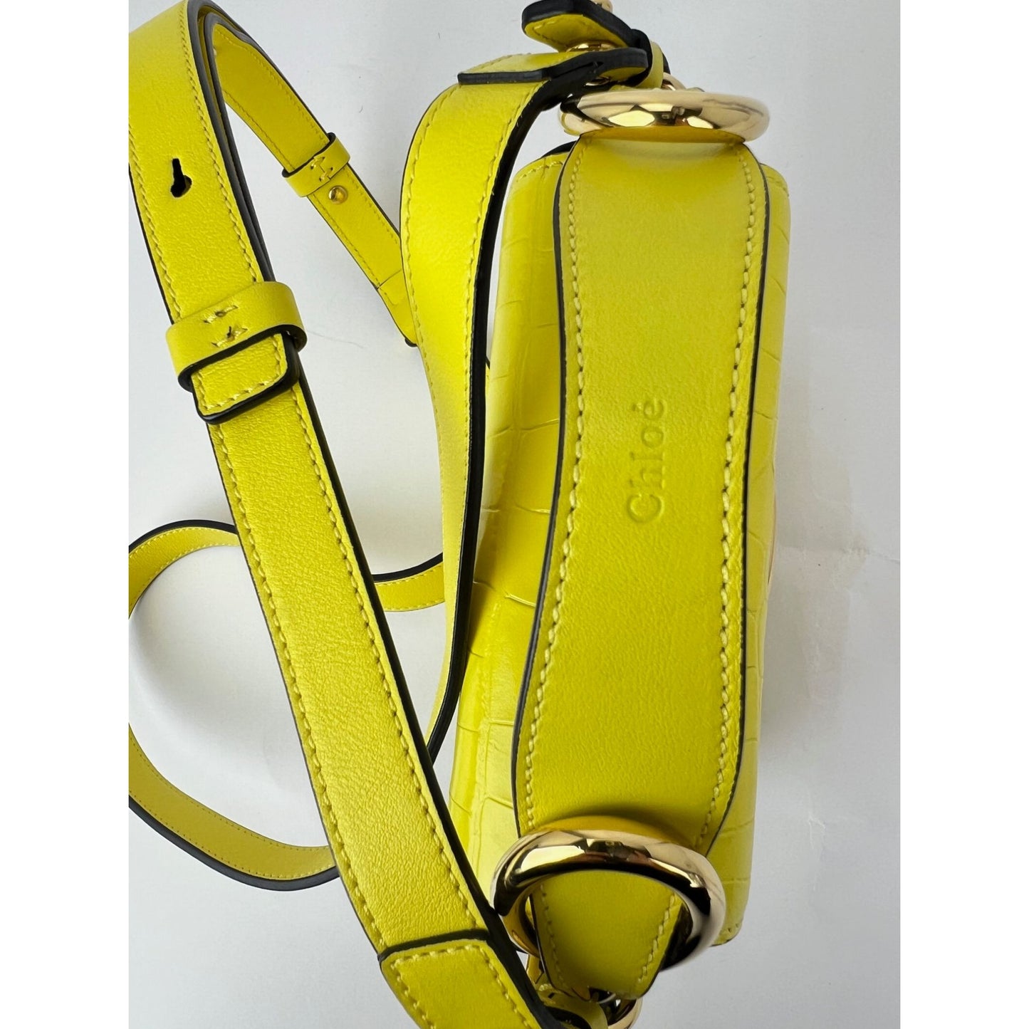 
                  
                    Chloe Mini C Satchel Yellow Croc Embossed Calfskin Bag
                  
                