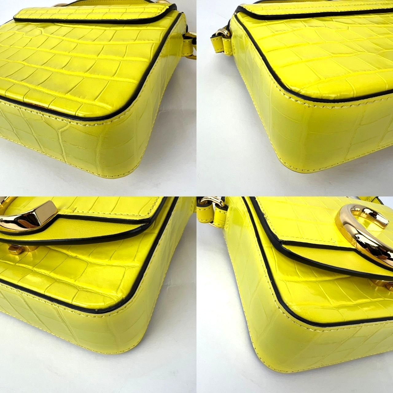 
                  
                    Chloe Mini C Satchel Yellow Croc Embossed Calfskin Bag
                  
                