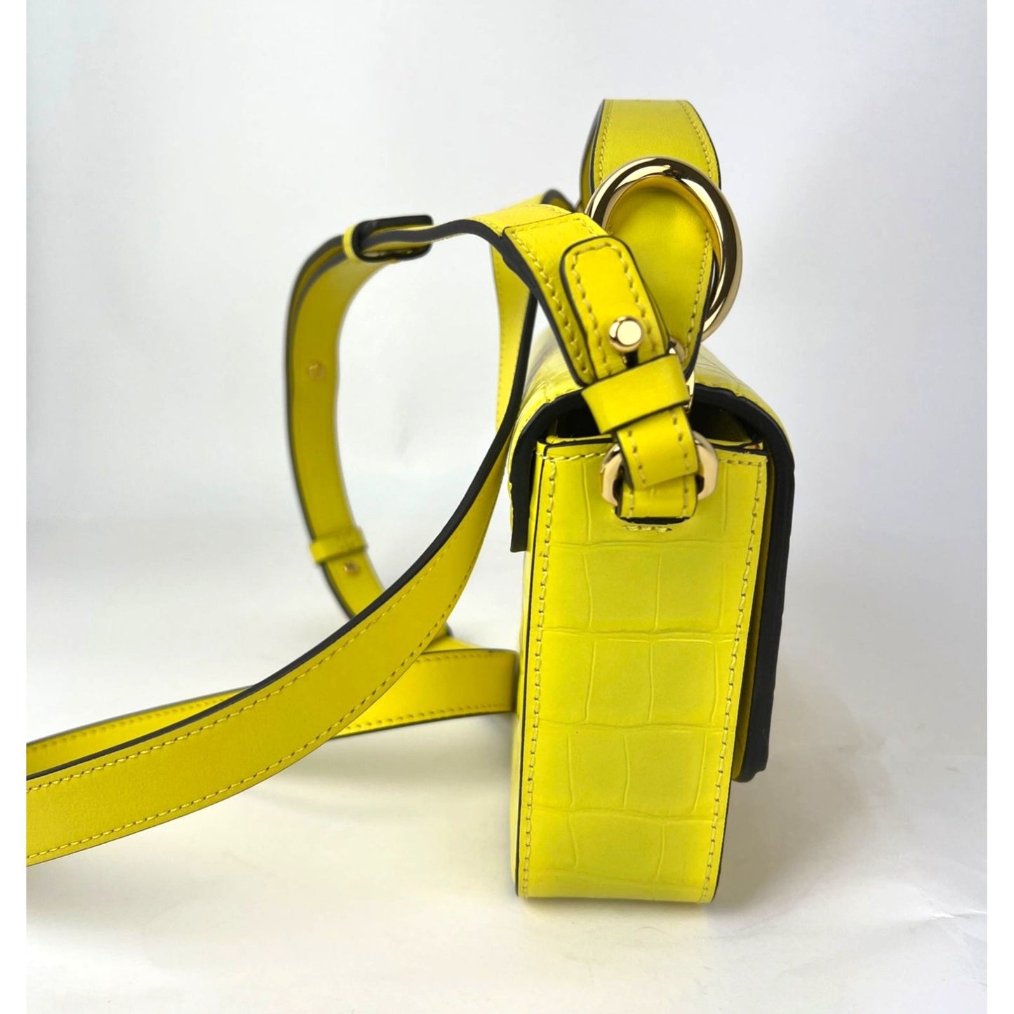 
                  
                    Chloe Mini C Satchel Yellow Croc Embossed Calfskin Bag
                  
                