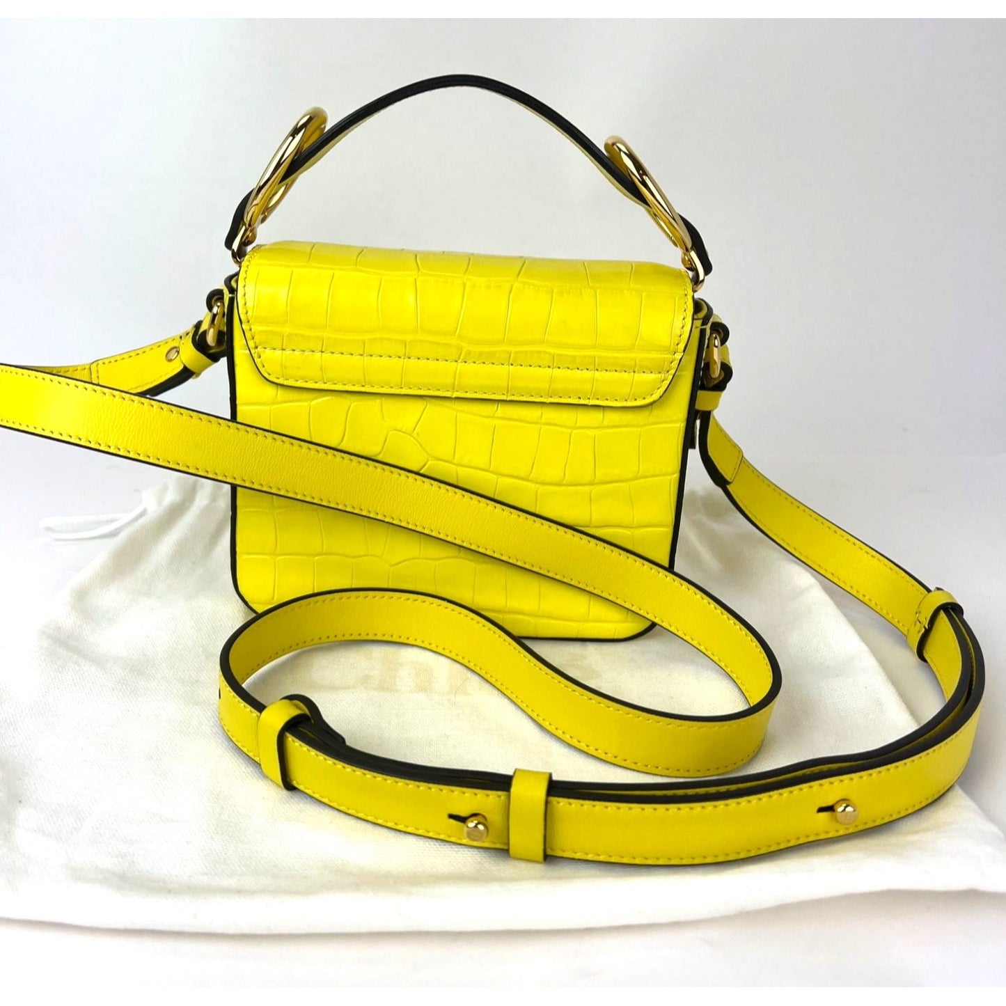 
                  
                    Chloe Mini C Satchel Yellow Croc Embossed Calfskin Bag
                  
                