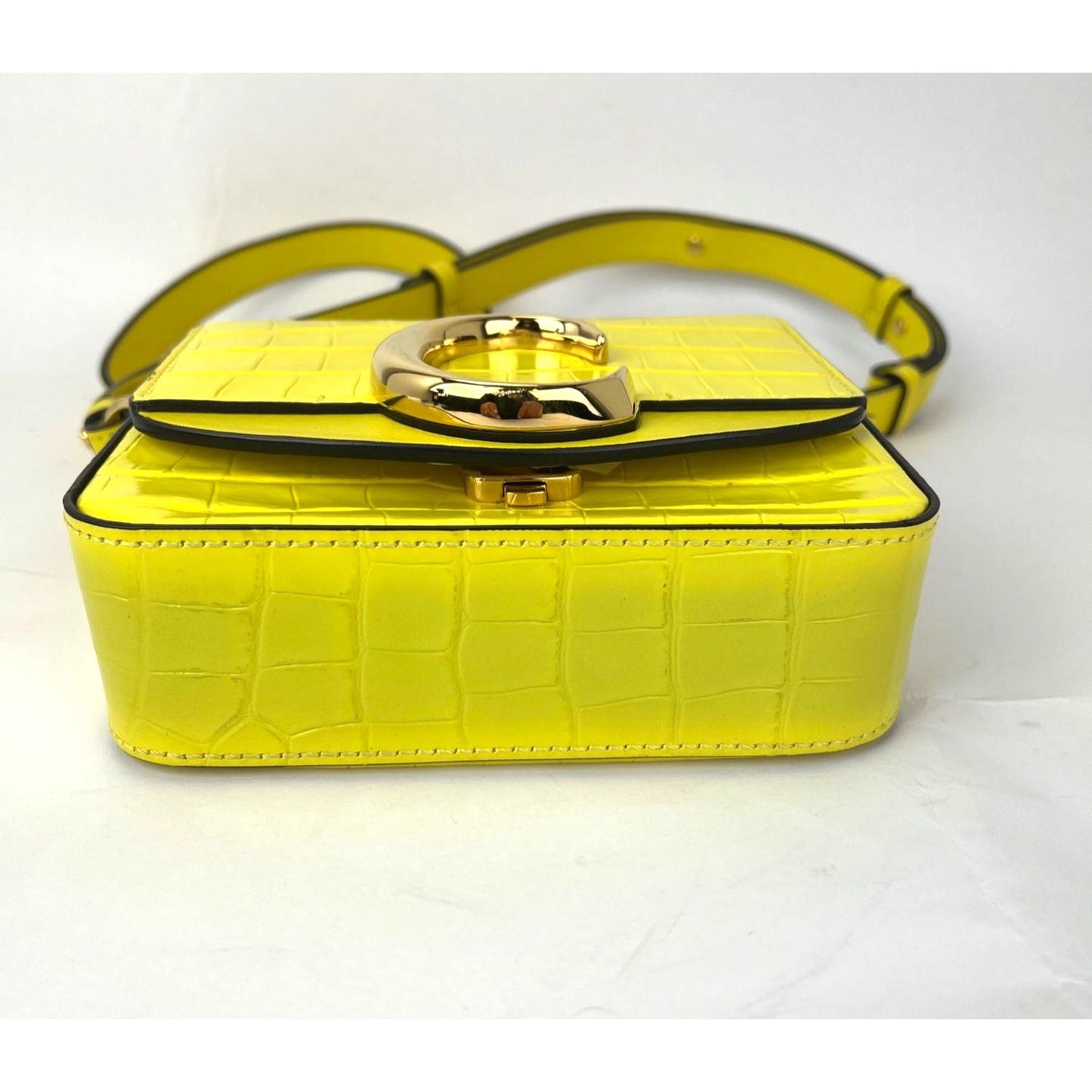 
                  
                    Chloe Mini C Satchel Yellow Croc Embossed Calfskin Bag
                  
                