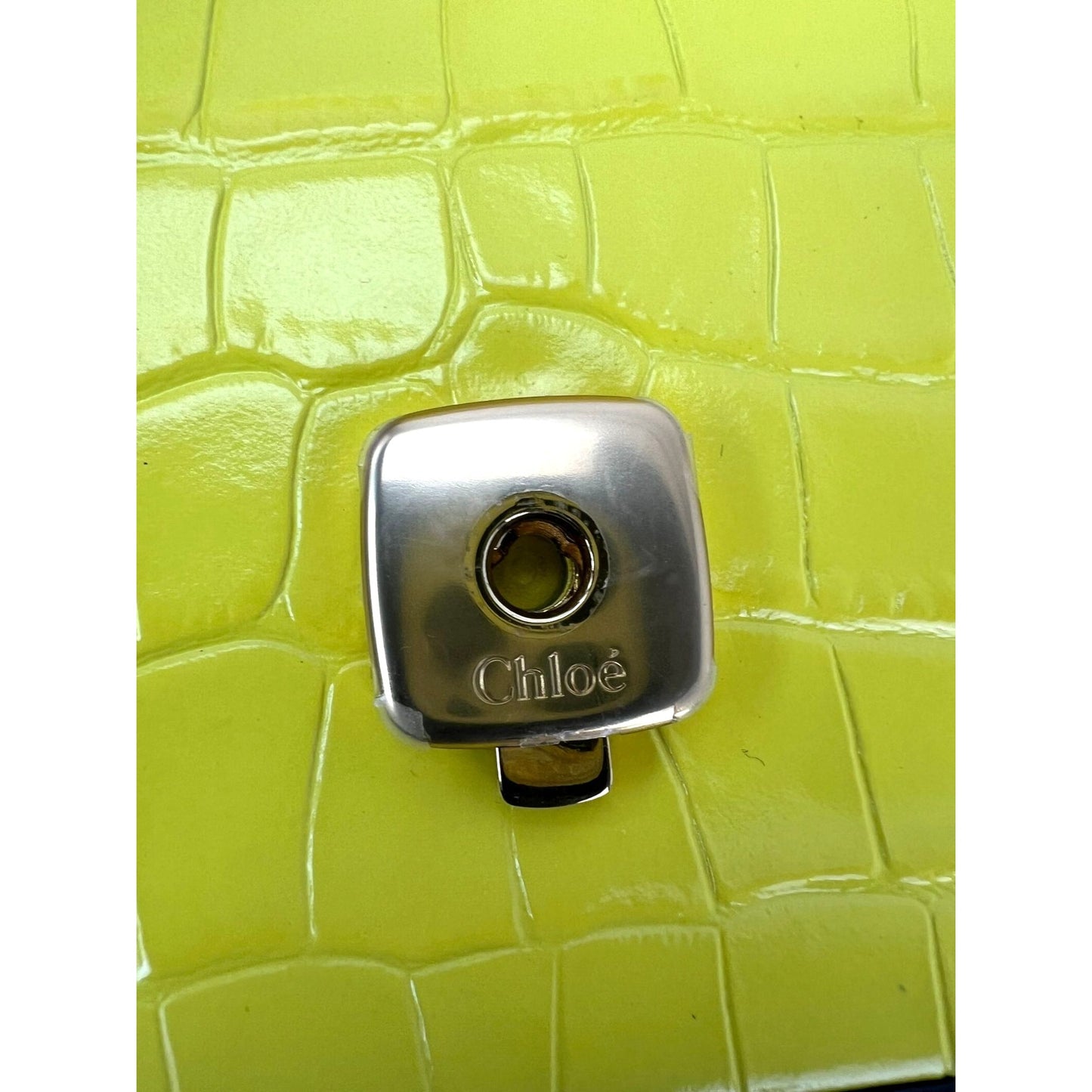 
                  
                    Chloe Mini C Satchel Yellow Croc Embossed Calfskin Bag
                  
                